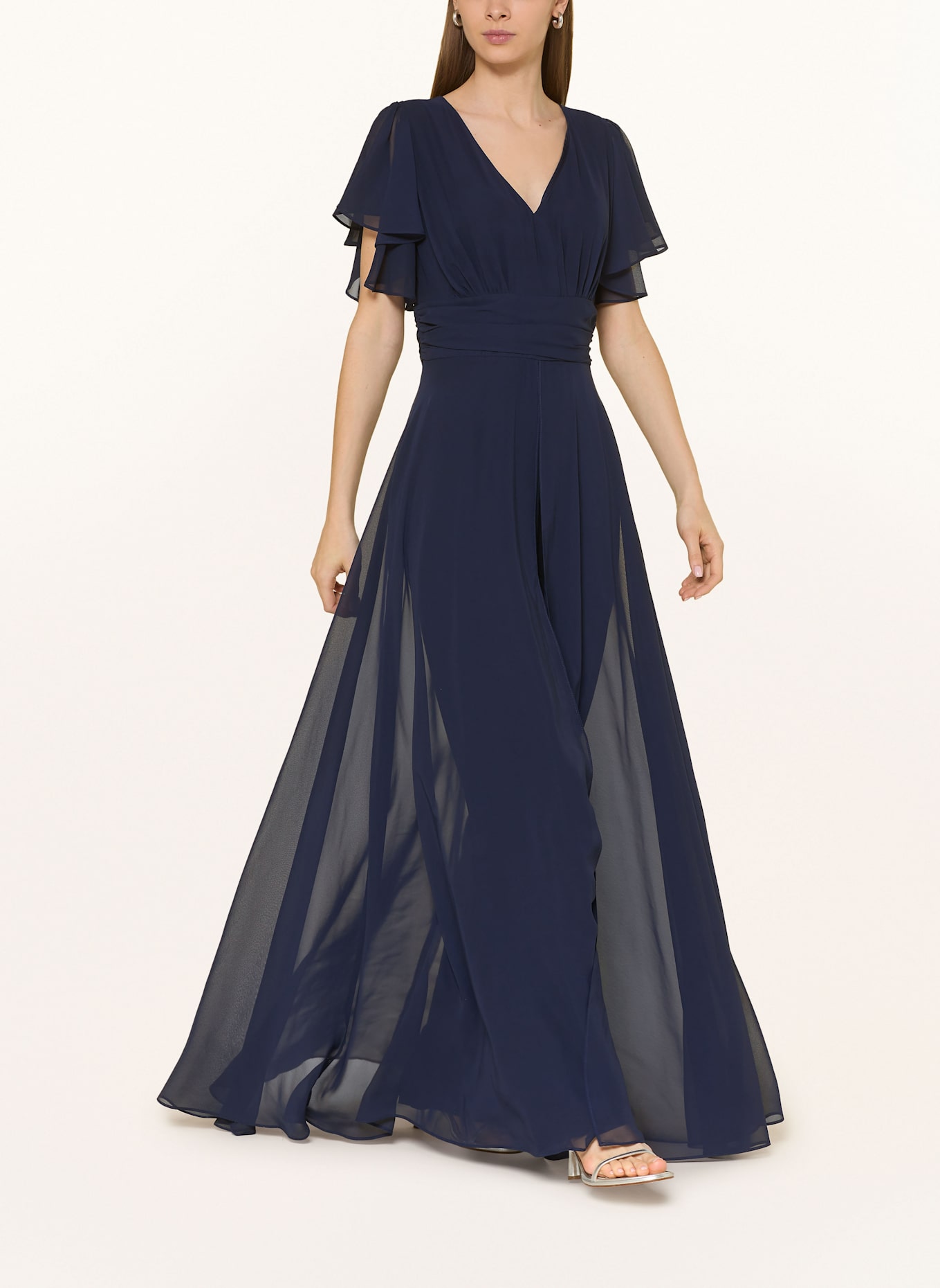 SWING Jumpsuit mit Volants: DUNKELBLAU