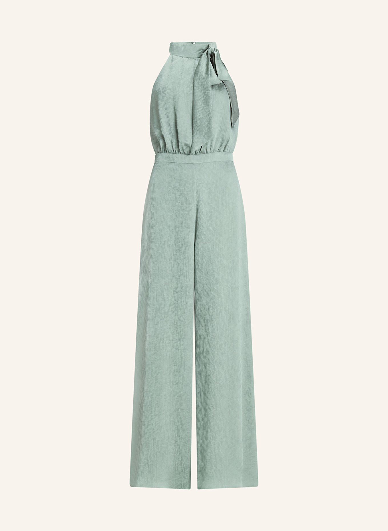 SWING Satin jumpsuit with bow: DARK GREEN