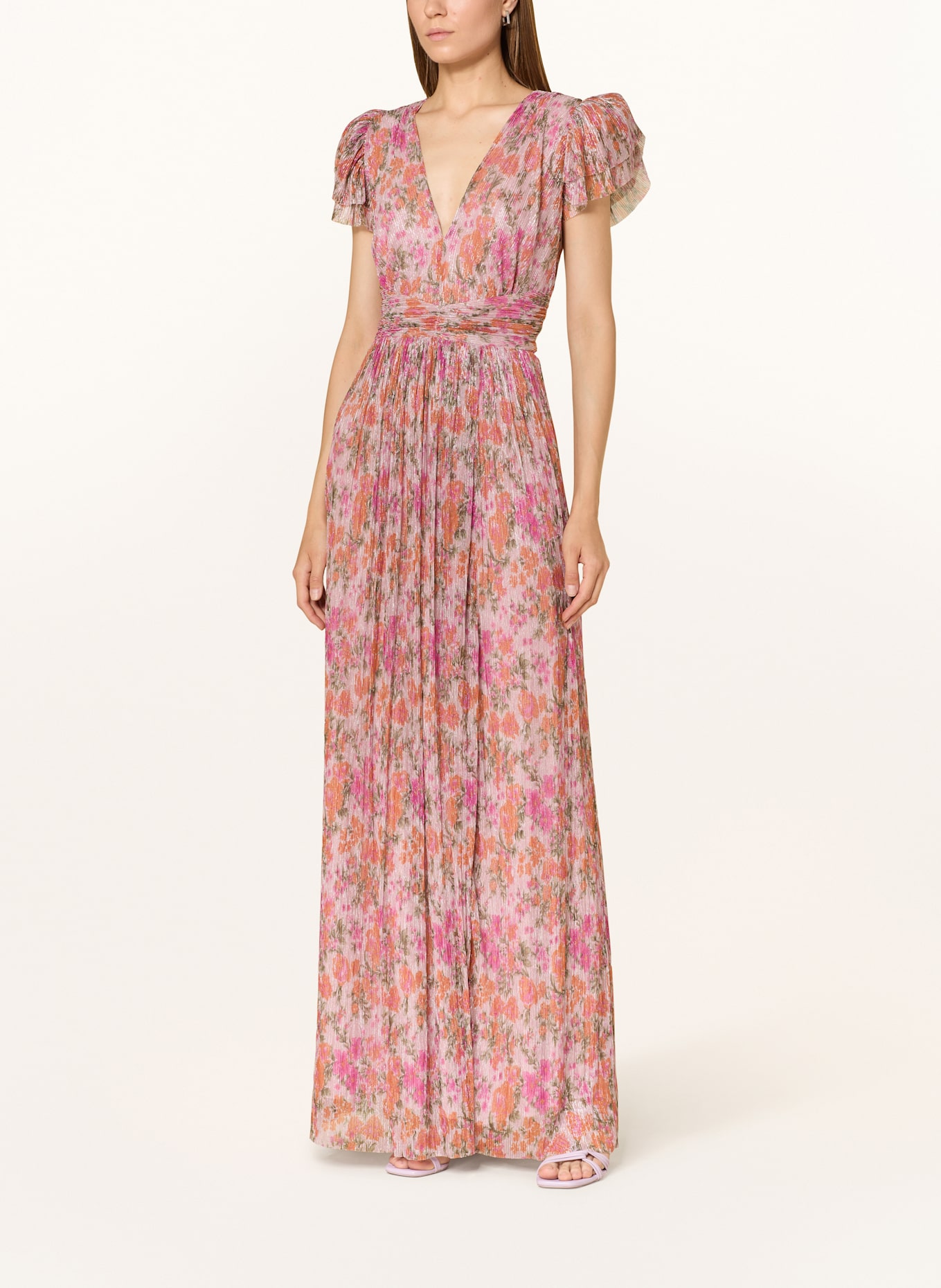 SWING Abendkleid mit Glitzergarn: ROSA/ PINK/ ORANGE