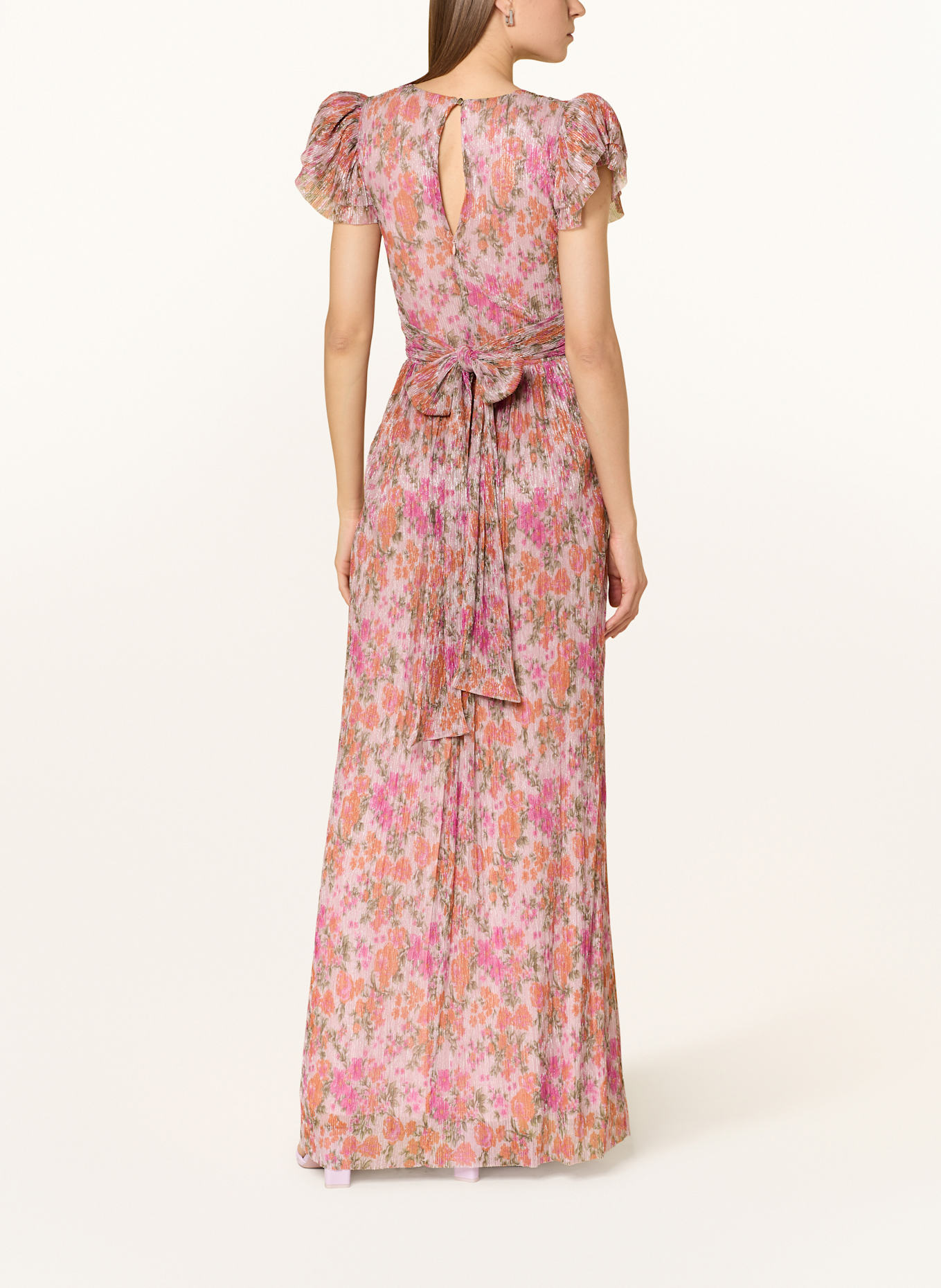 SWING Abendkleid mit Glitzergarn: ROSA/ PINK/ ORANGE