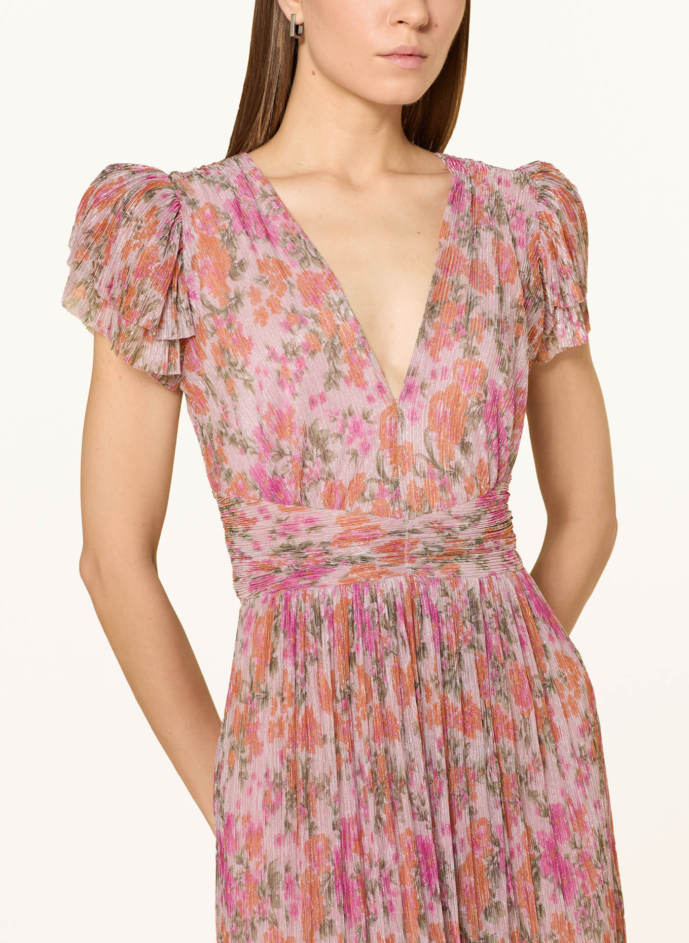 SWING Abendkleid mit Glitzergarn: ROSA/ PINK/ ORANGE