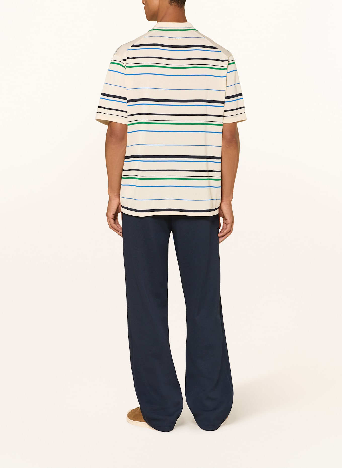 adidas Strick-Poloshirt WB KNIT: CREME/ BLAU/ GRÜN