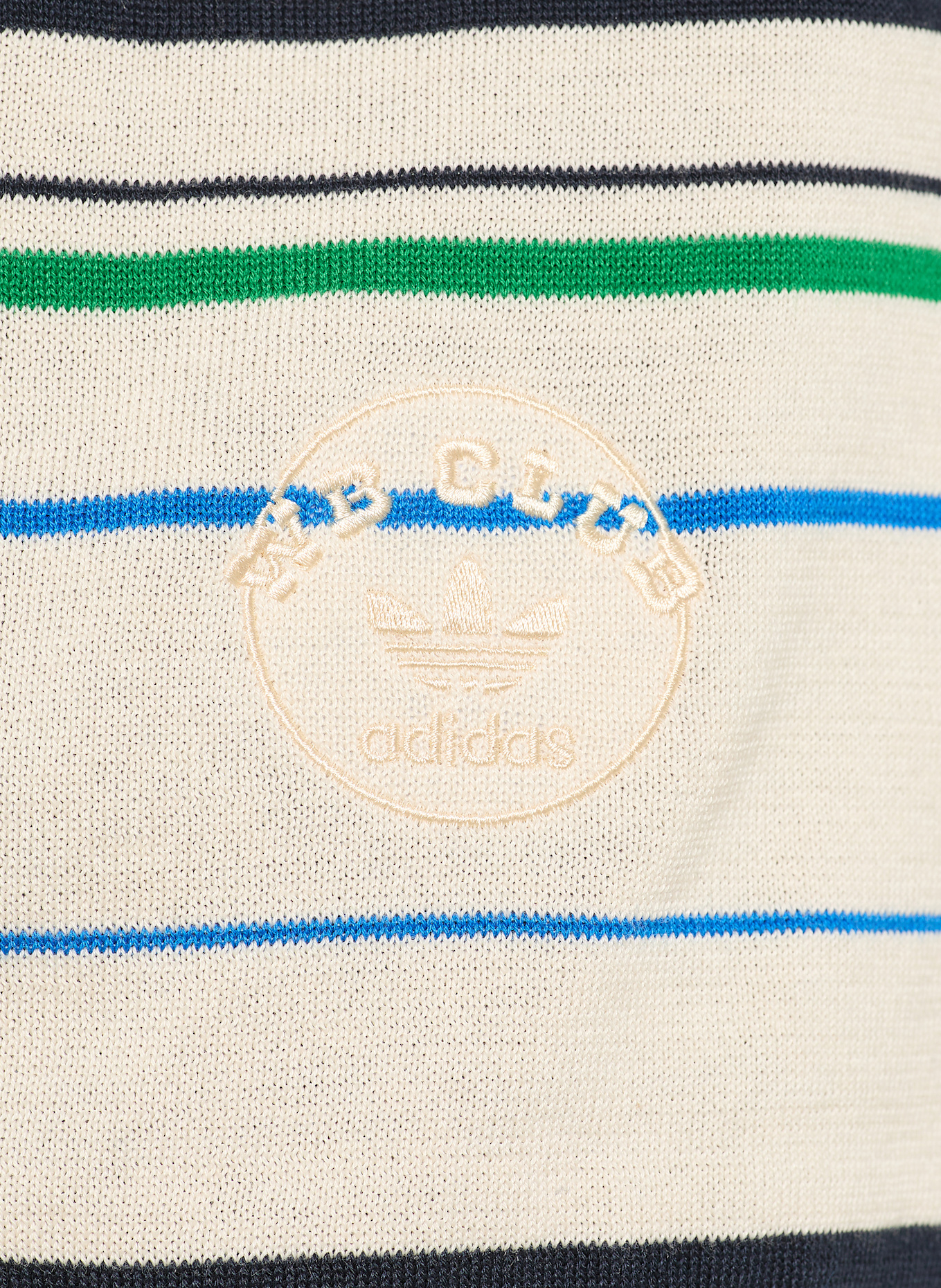 adidas Strick-Poloshirt WB KNIT: CREME/ BLAU/ GRÜN