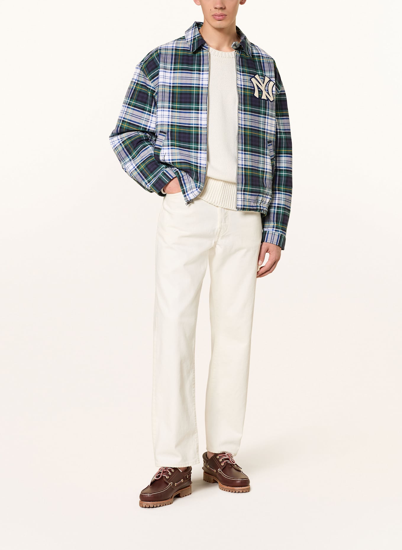 POLO RALPH LAUREN Overjacket: WEISS / DUNKELGRÜN / DUNKELBLAU