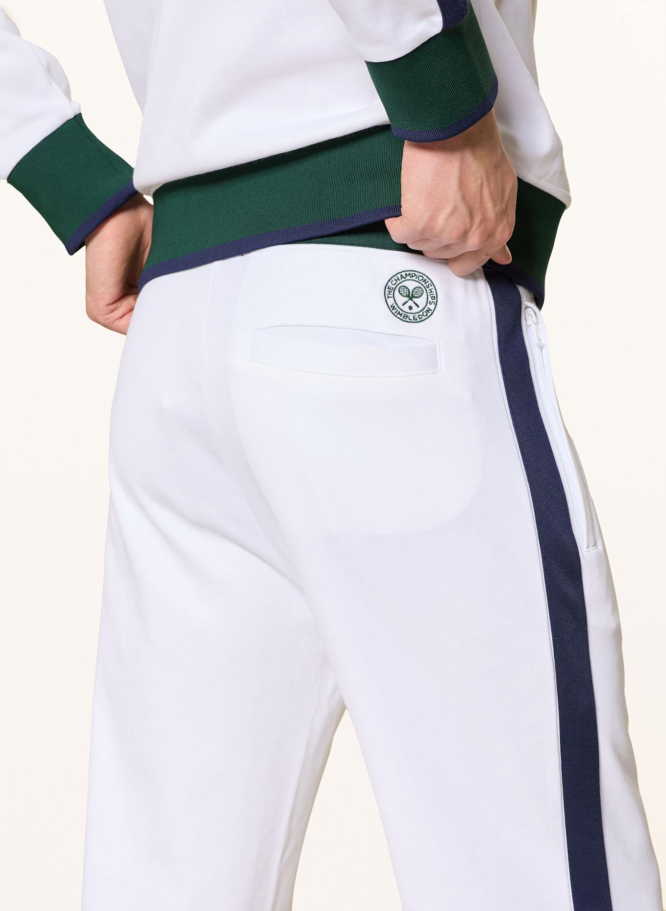 POLO RALPH LAUREN Sweatpants mit Galonstreifen: WEISS