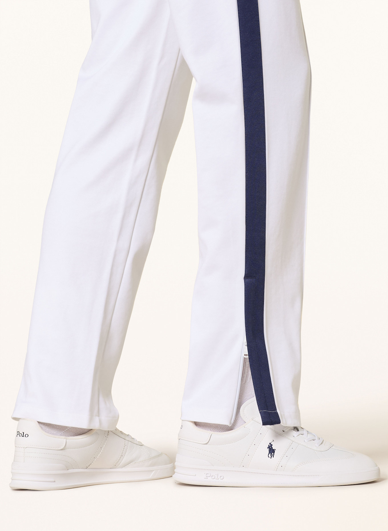 POLO RALPH LAUREN Sweatpants mit Galonstreifen: WEISS