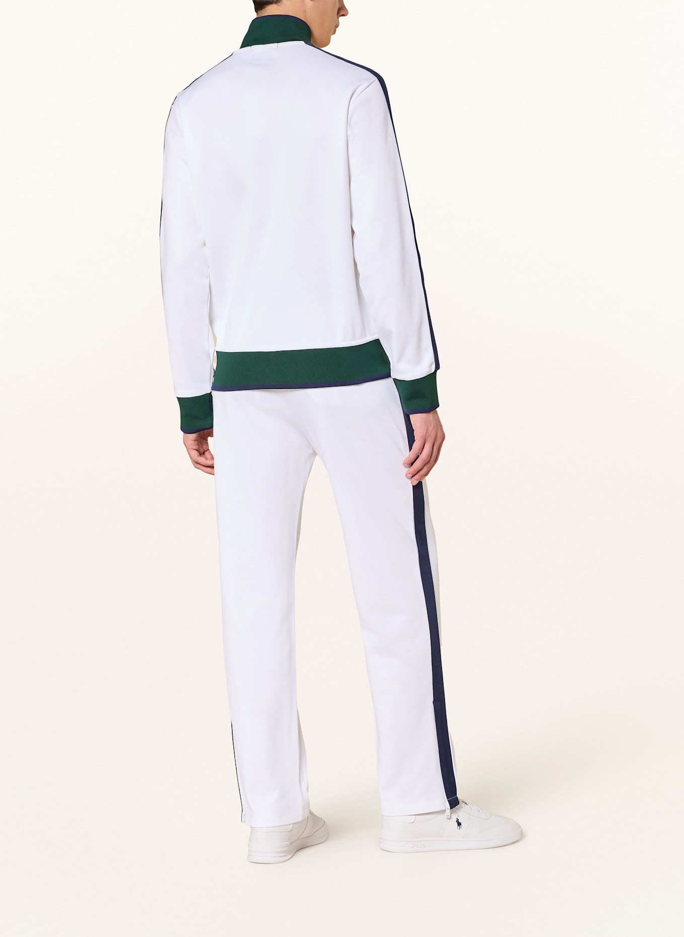 POLO RALPH LAUREN Sweatjacke: WEISS/ DUNKELGRÜN