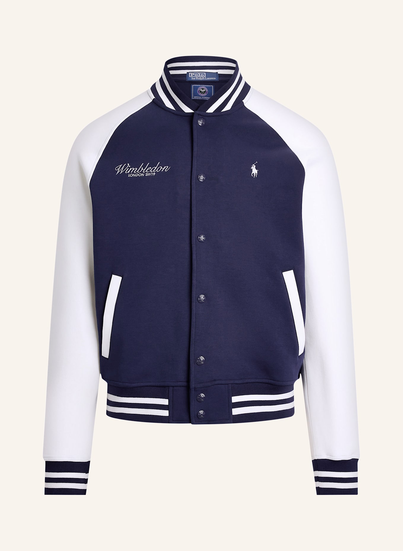 POLO RALPH LAUREN College-Jacke: DUNKELBLAU/ CREME