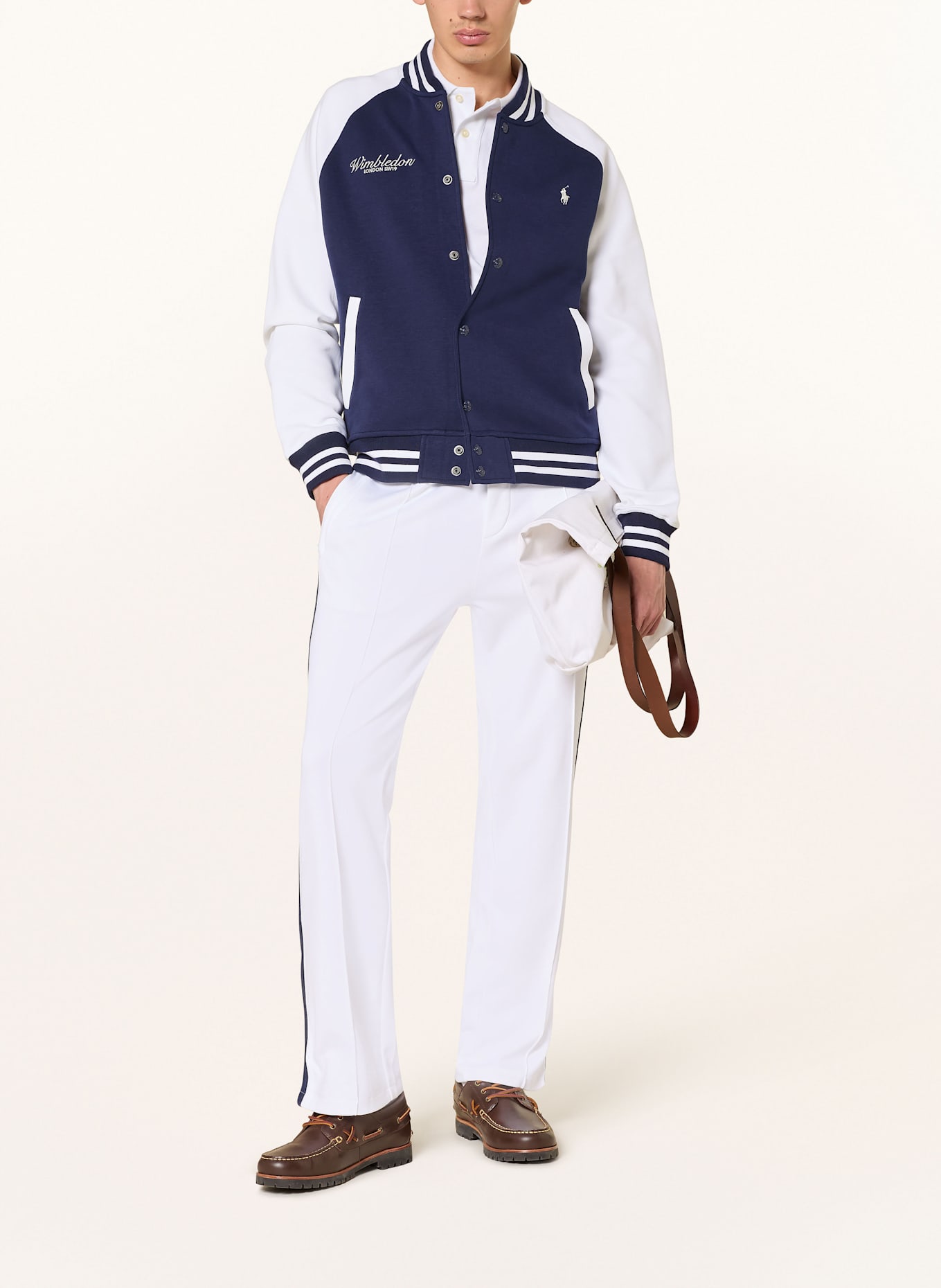 POLO RALPH LAUREN College-Jacke: DUNKELBLAU/ CREME