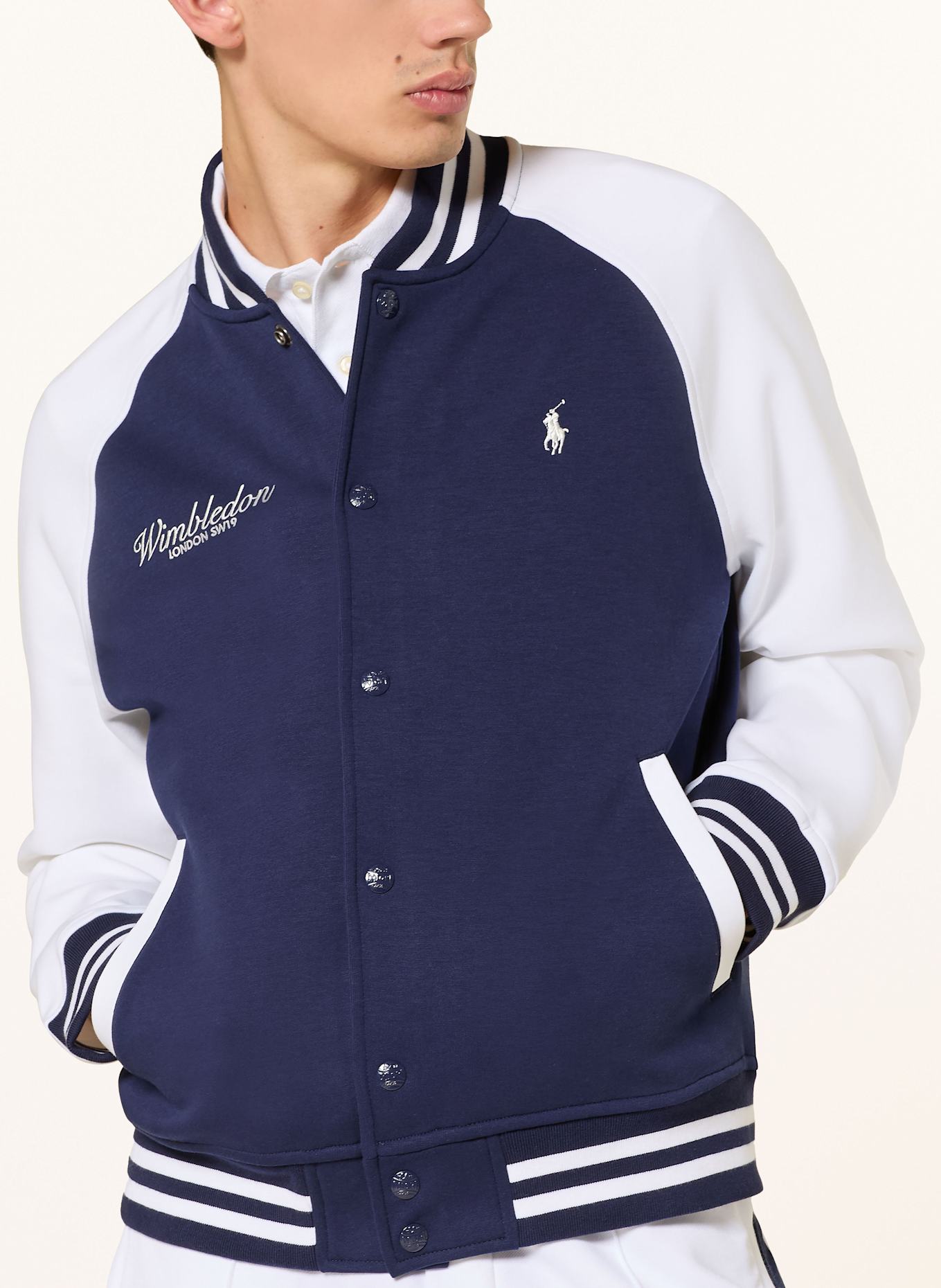 POLO RALPH LAUREN College-Jacke: DUNKELBLAU/ CREME