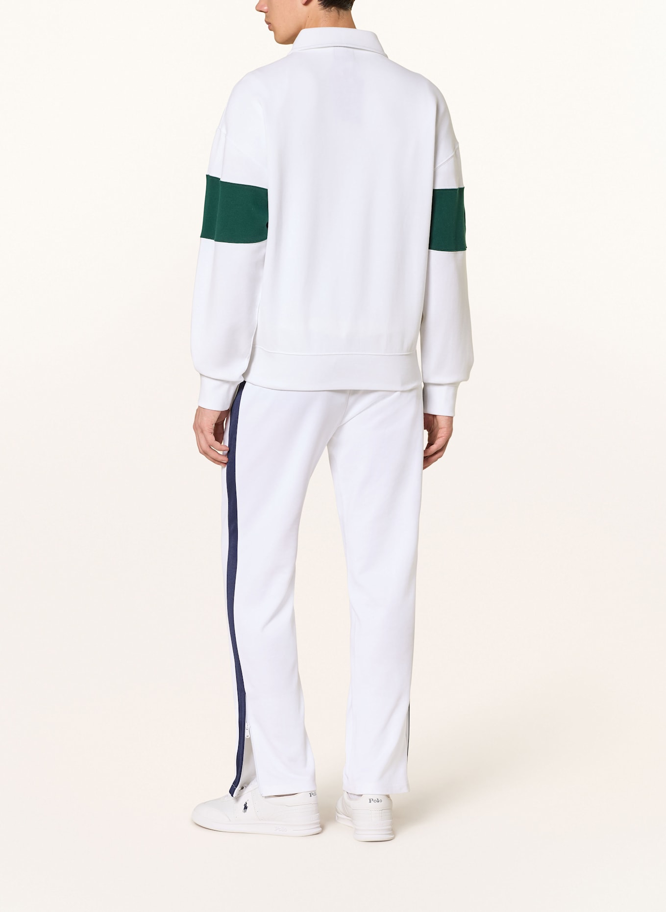 POLO RALPH LAUREN Sweat-Troyer: WEISS/ DUNKELGRÜN