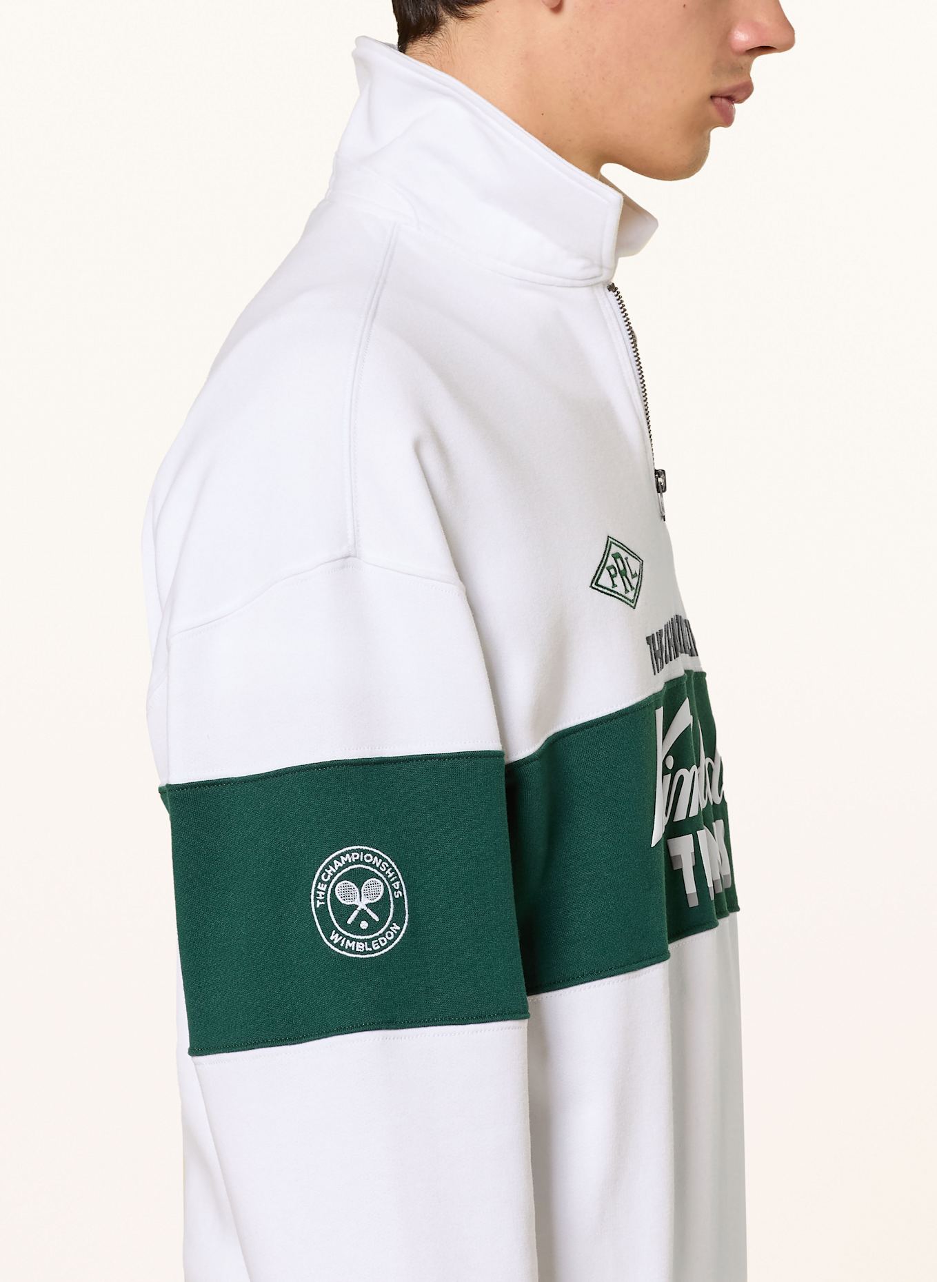 POLO RALPH LAUREN Sweat-Troyer: WEISS/ DUNKELGRÜN