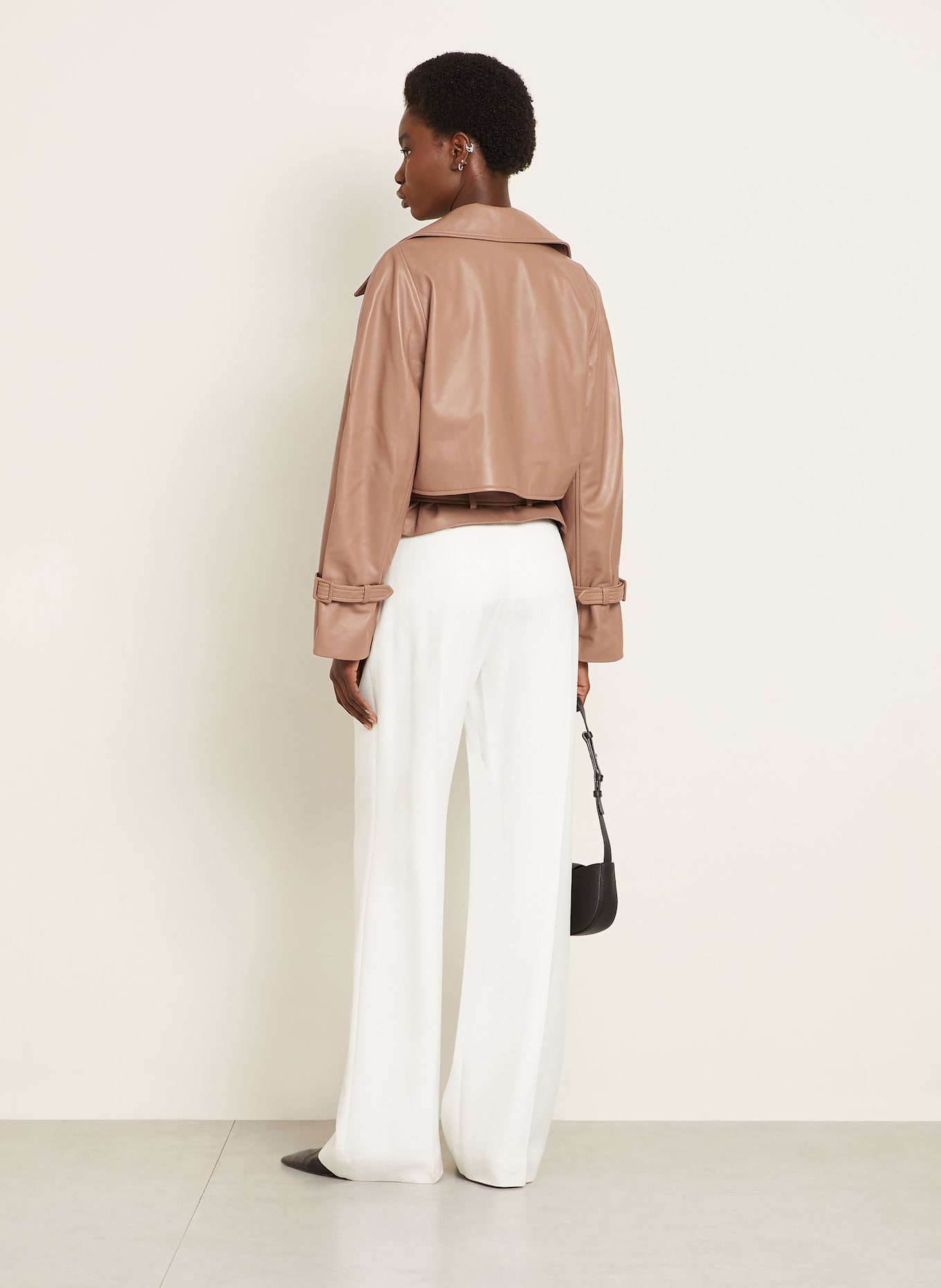 NOUR HAMMOUR Kožená bunda: SVĚTLE HNĚDÁ