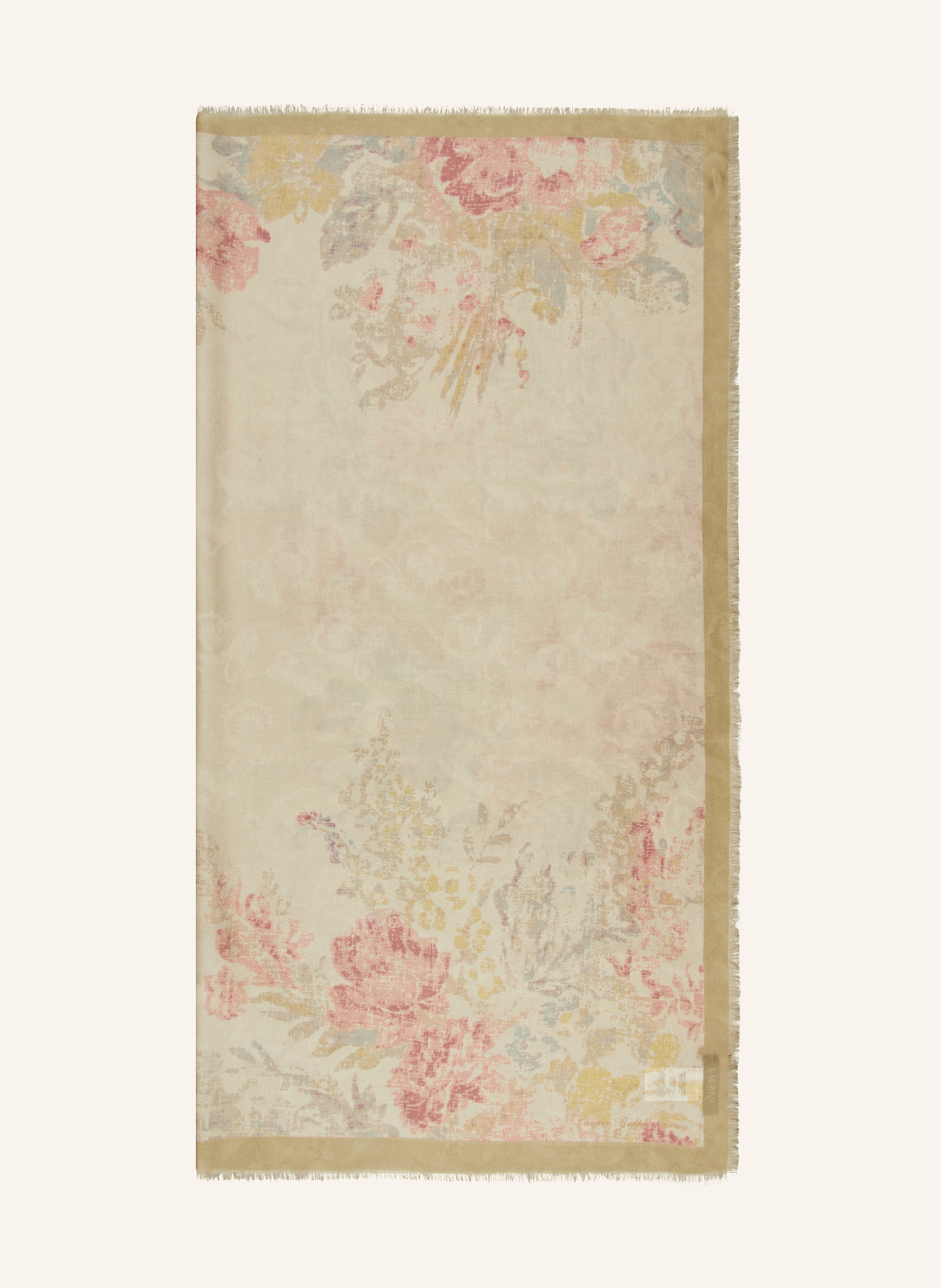 LAUREN RALPH LAUREN Seidentuch: BEIGE / HELLROT