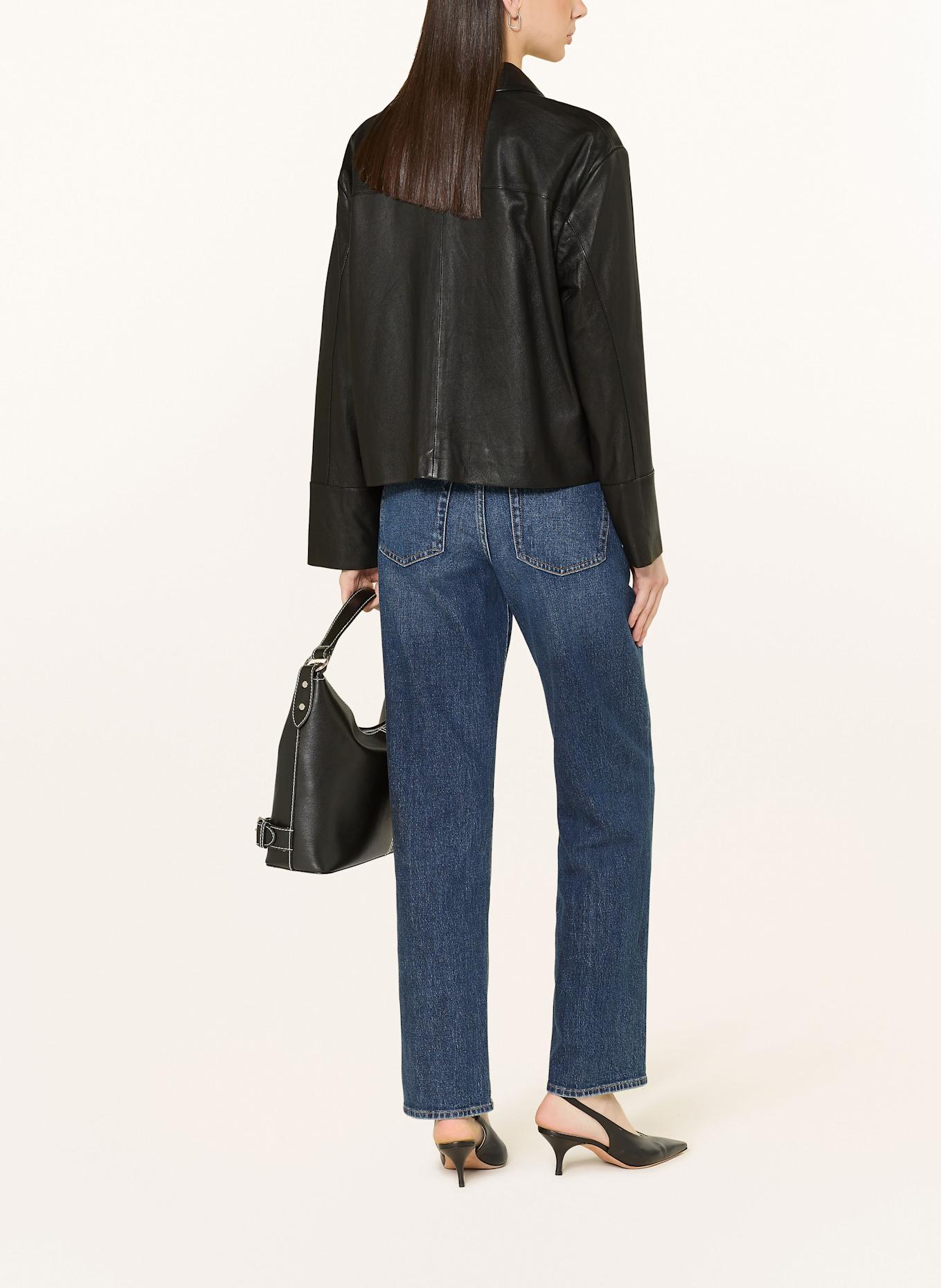 lilienfels Leder-Overjacket: SCHWARZ