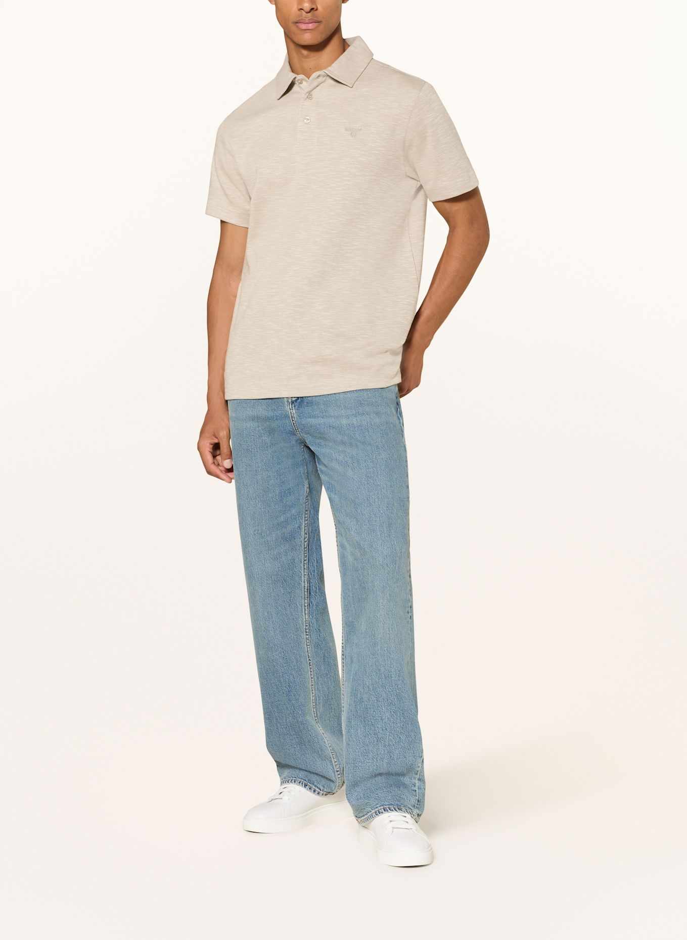 Barbour Strick-Poloshirt HEPPLE: BEIGE