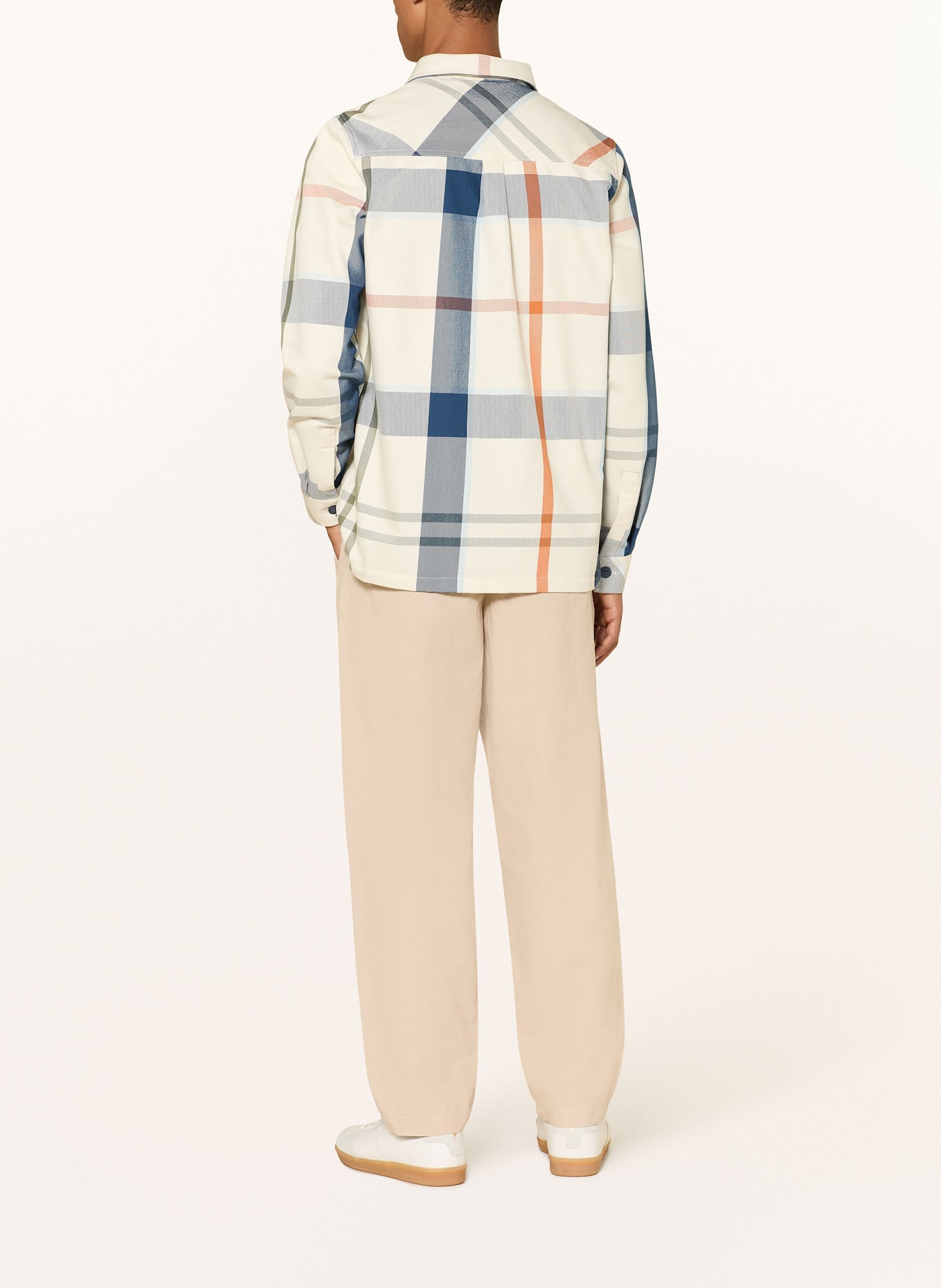 Barbour Overjacket ETTRICK: ECRU / KHAKI / BLAU