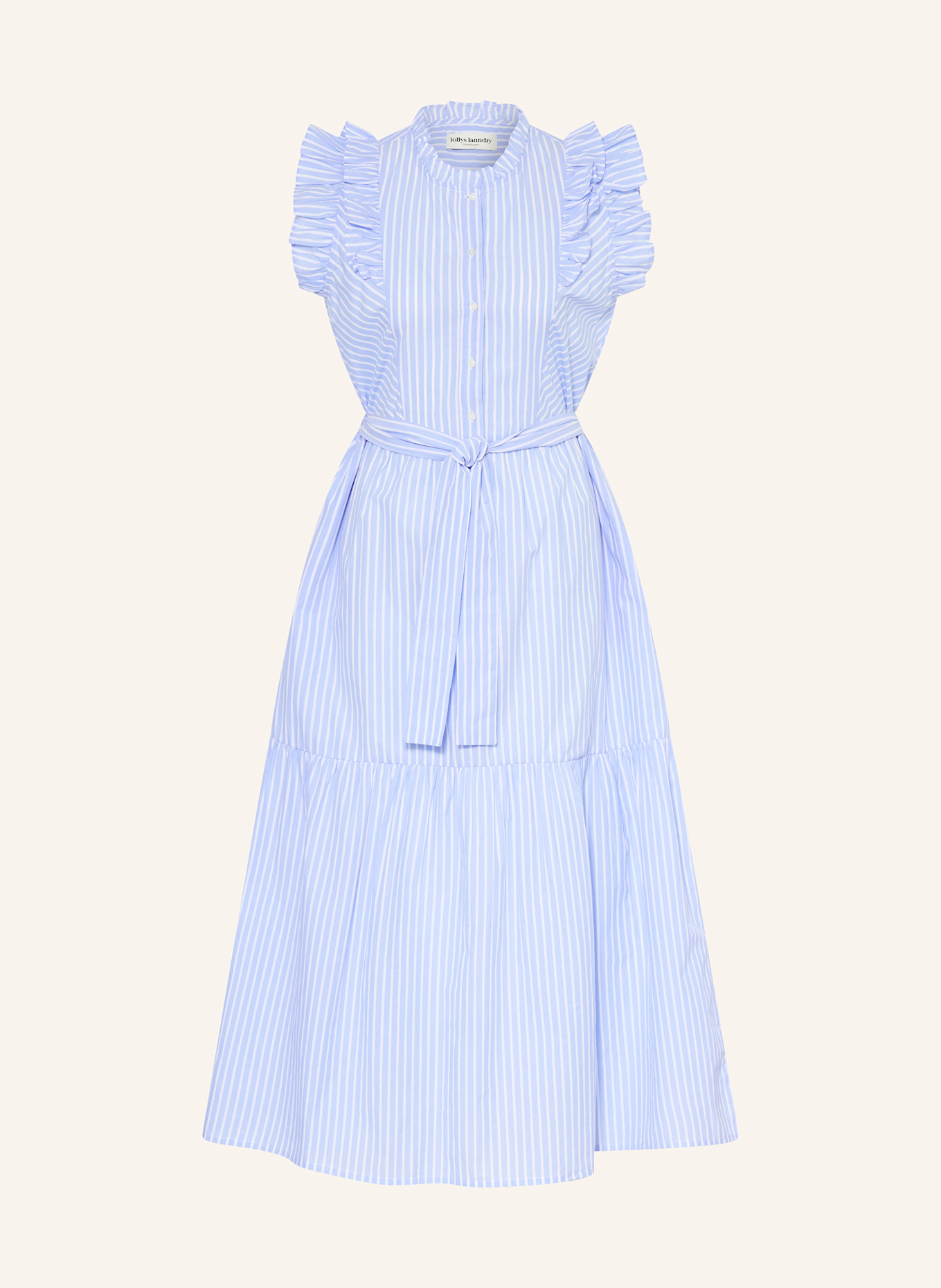 lollys laundry Kleid HARRIETLL: WEISS / HELLBLAU