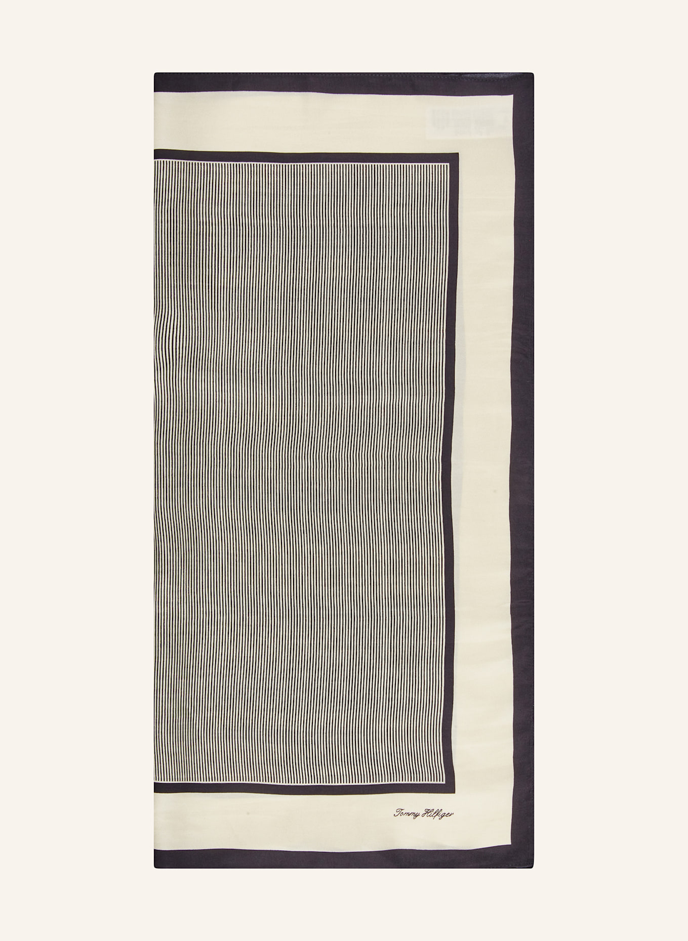 TOMMY HILFIGER Seidentuch: DUNKELBLAU / ECRU