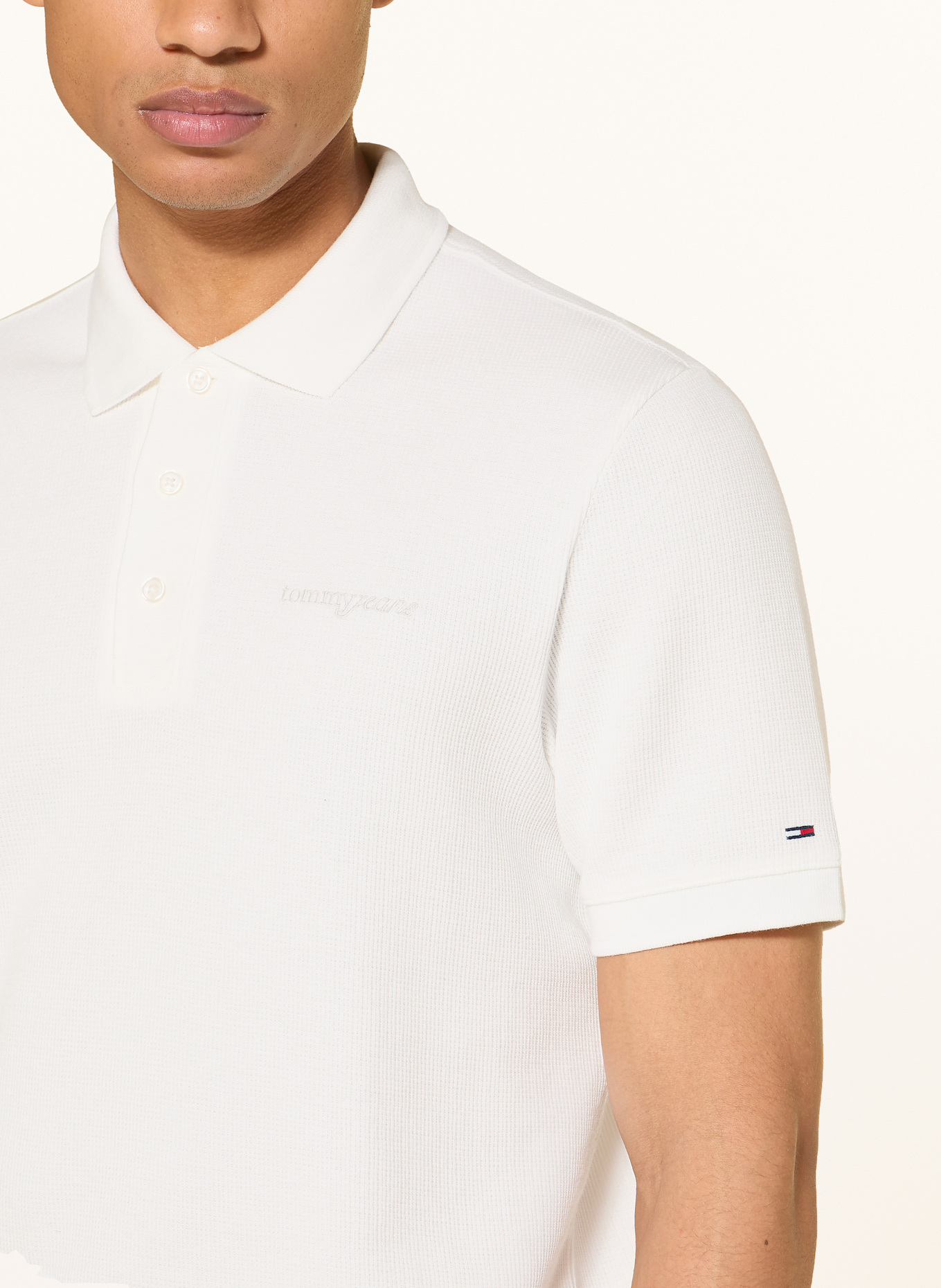 TOMMY JEANS Strick-Poloshirt: ECRU