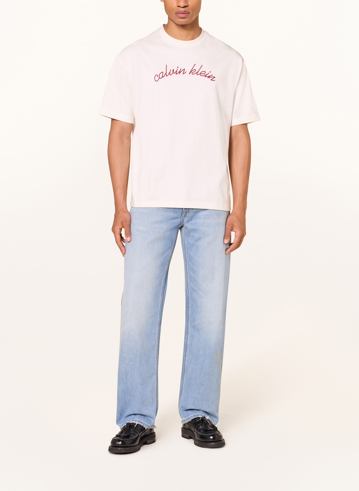 Calvin Klein Jeans T-Shirt: WEISS / ROT