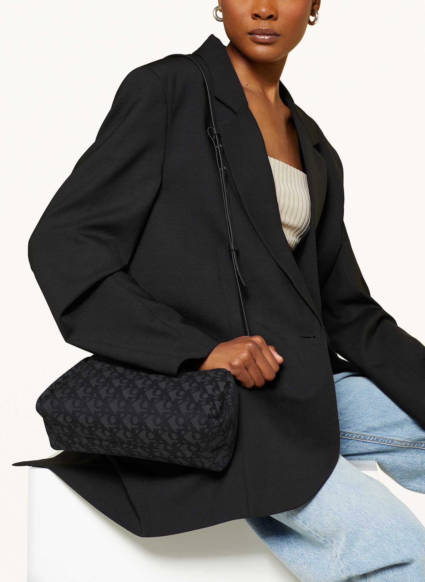Calvin Klein Torba na ramię: CZARNY/ CZIEMNOSZARY