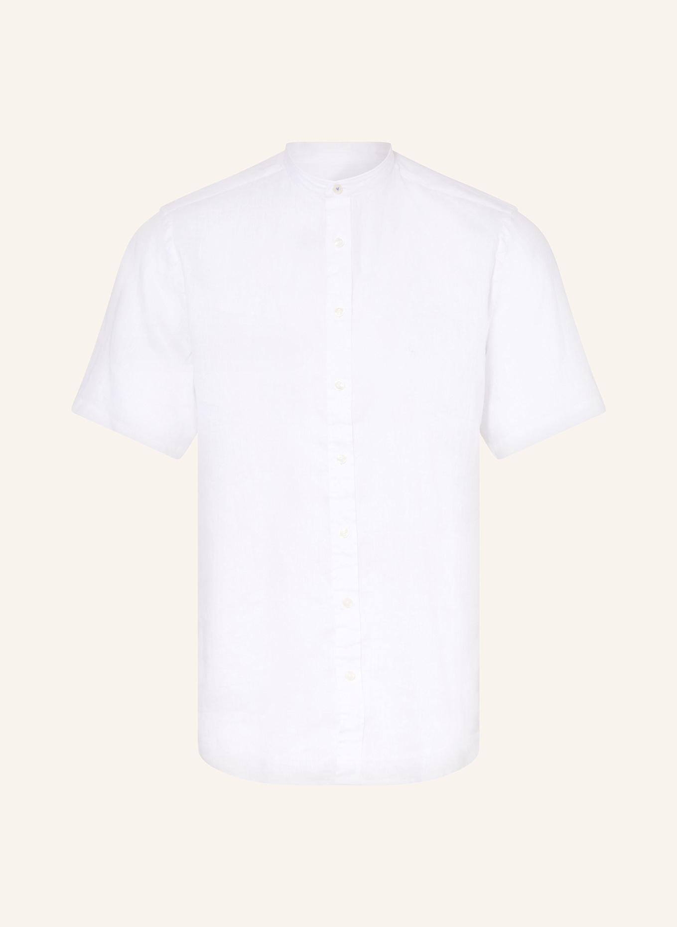 FYNCH-HATTON Koszula z krótkim rękawem casual fit z lnu ze stójką: BIAŁY