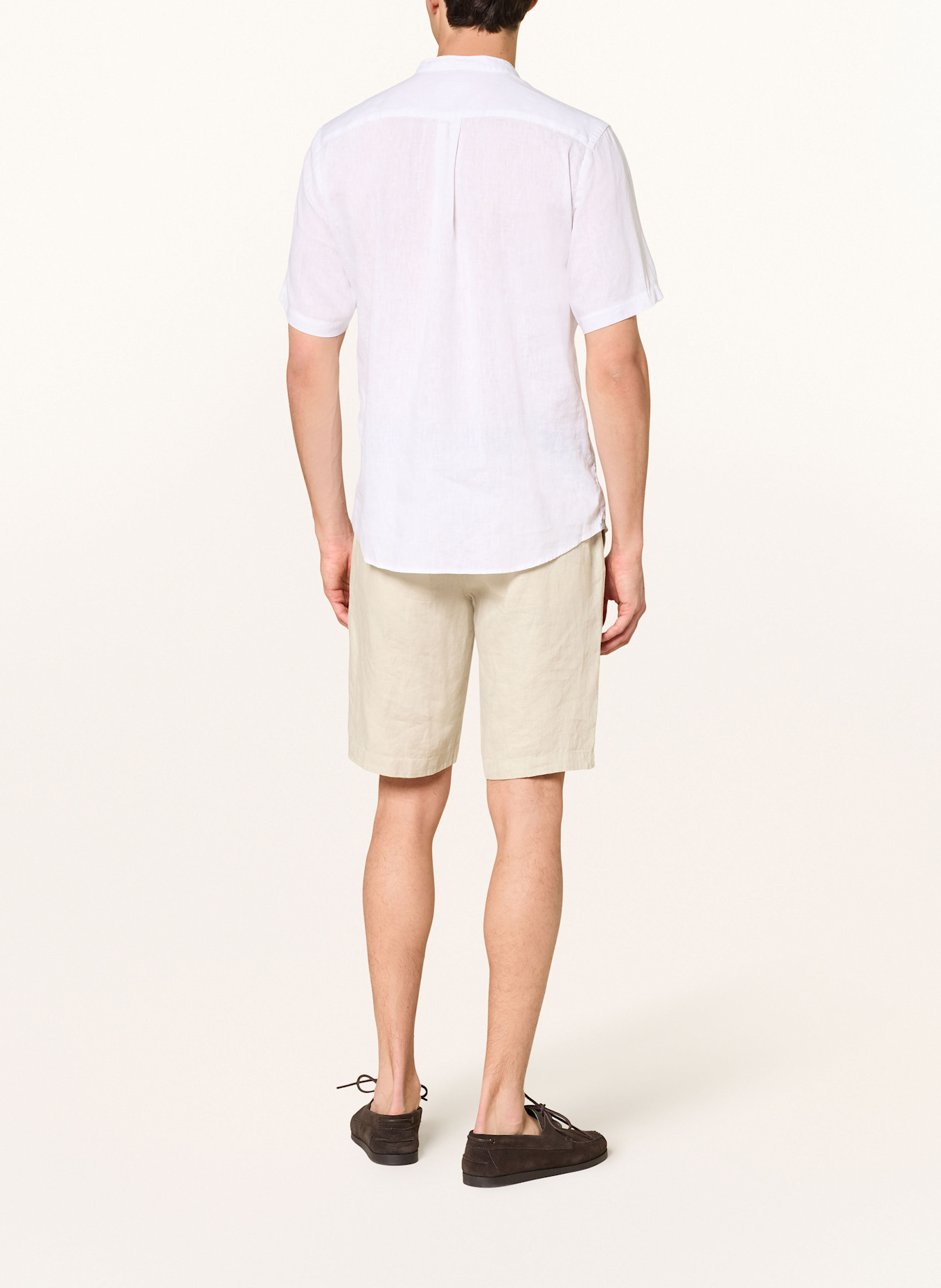 FYNCH-HATTON Koszula z krótkim rękawem casual fit z lnu ze stójką: BIAŁY