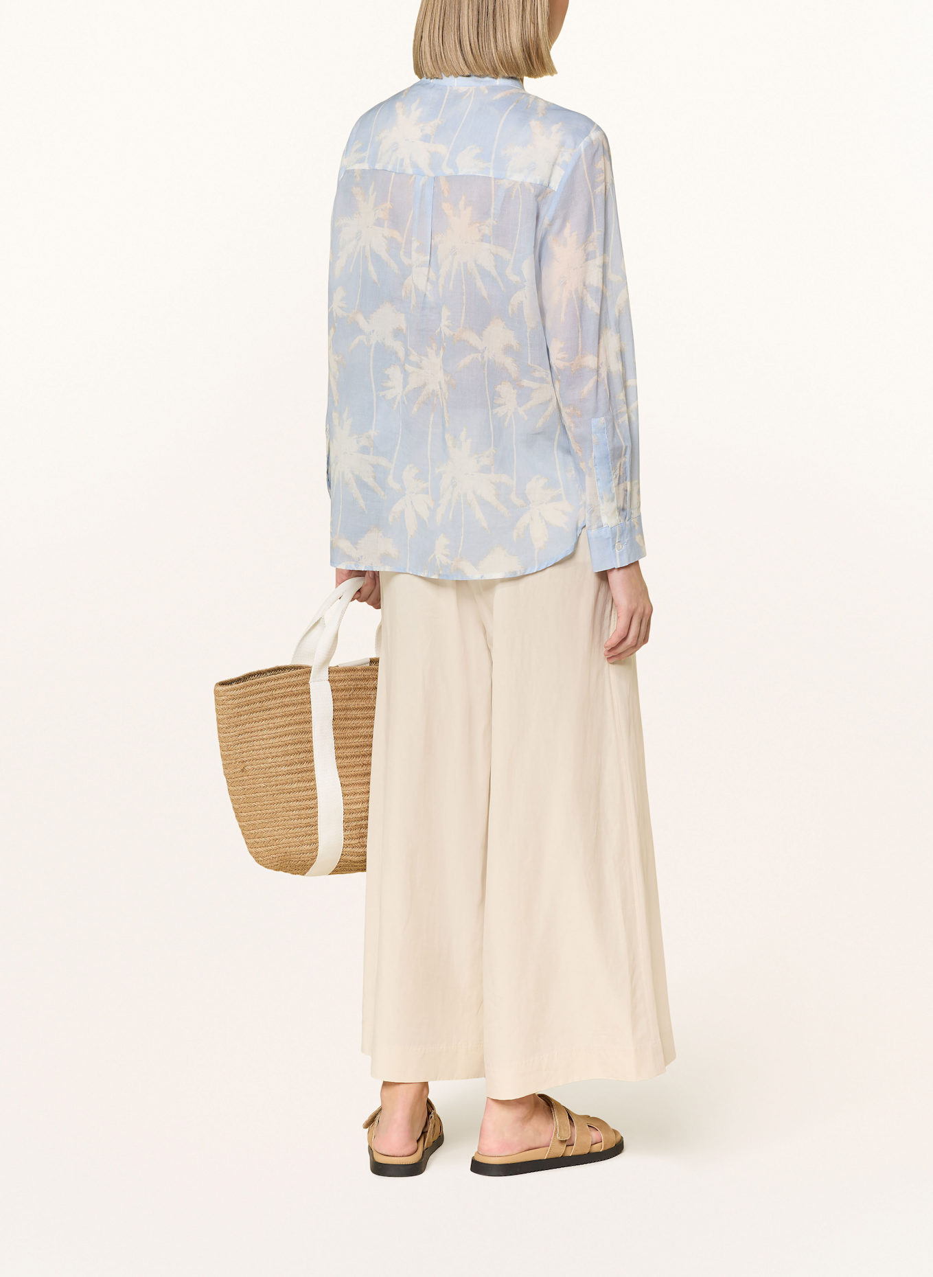 oui Bluse: HELLBLAU/ CREME/ BEIGE