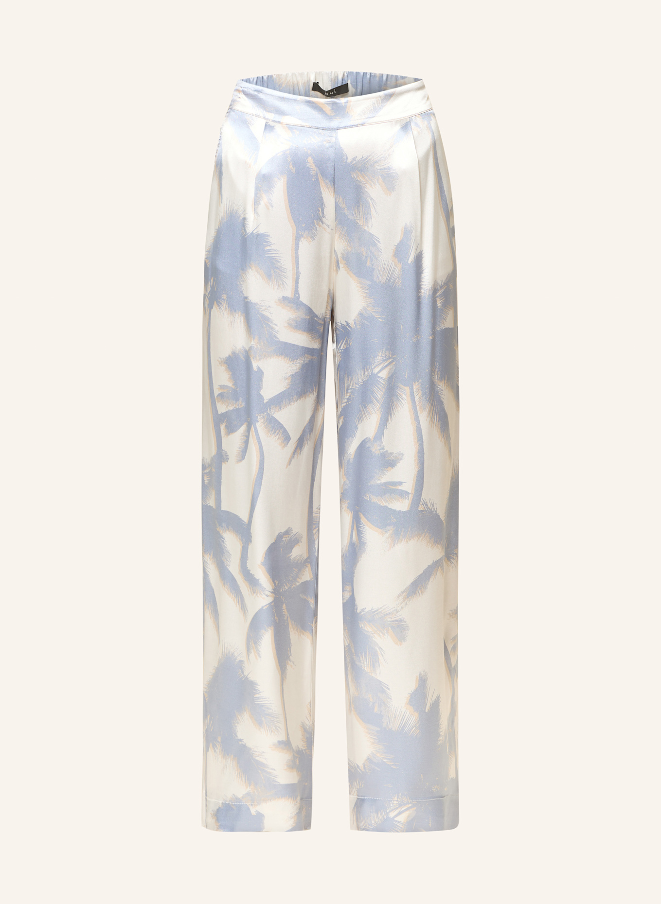 oui Marlenehose aus Satin: WEISS/ HELLBLAU/ BEIGE