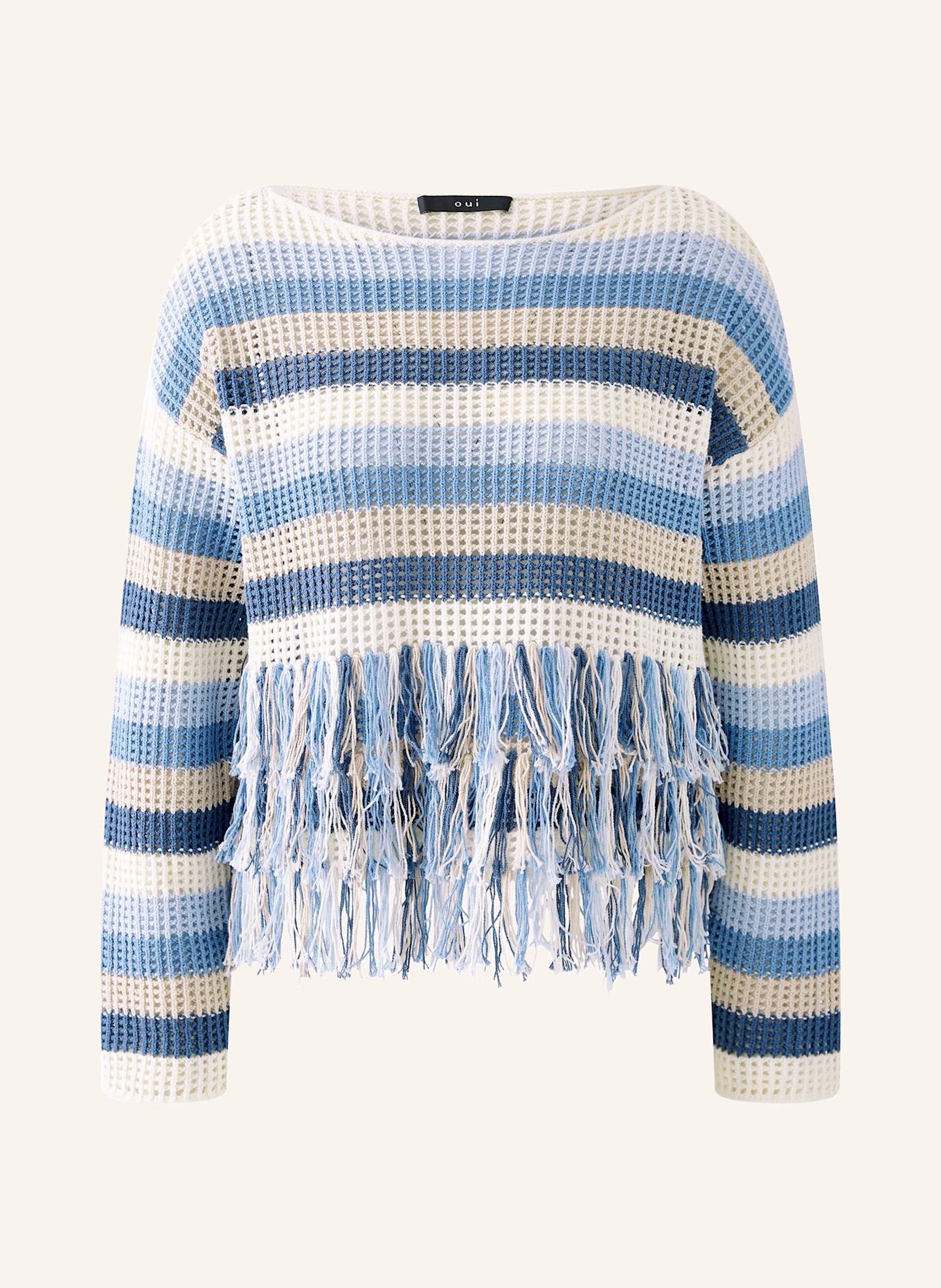 oui Pullover: BLAU / CREME / BEIGE