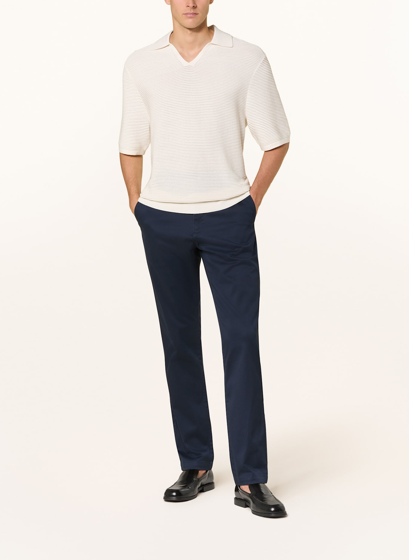 Calvin Klein Strick-Poloshirt: ECRU