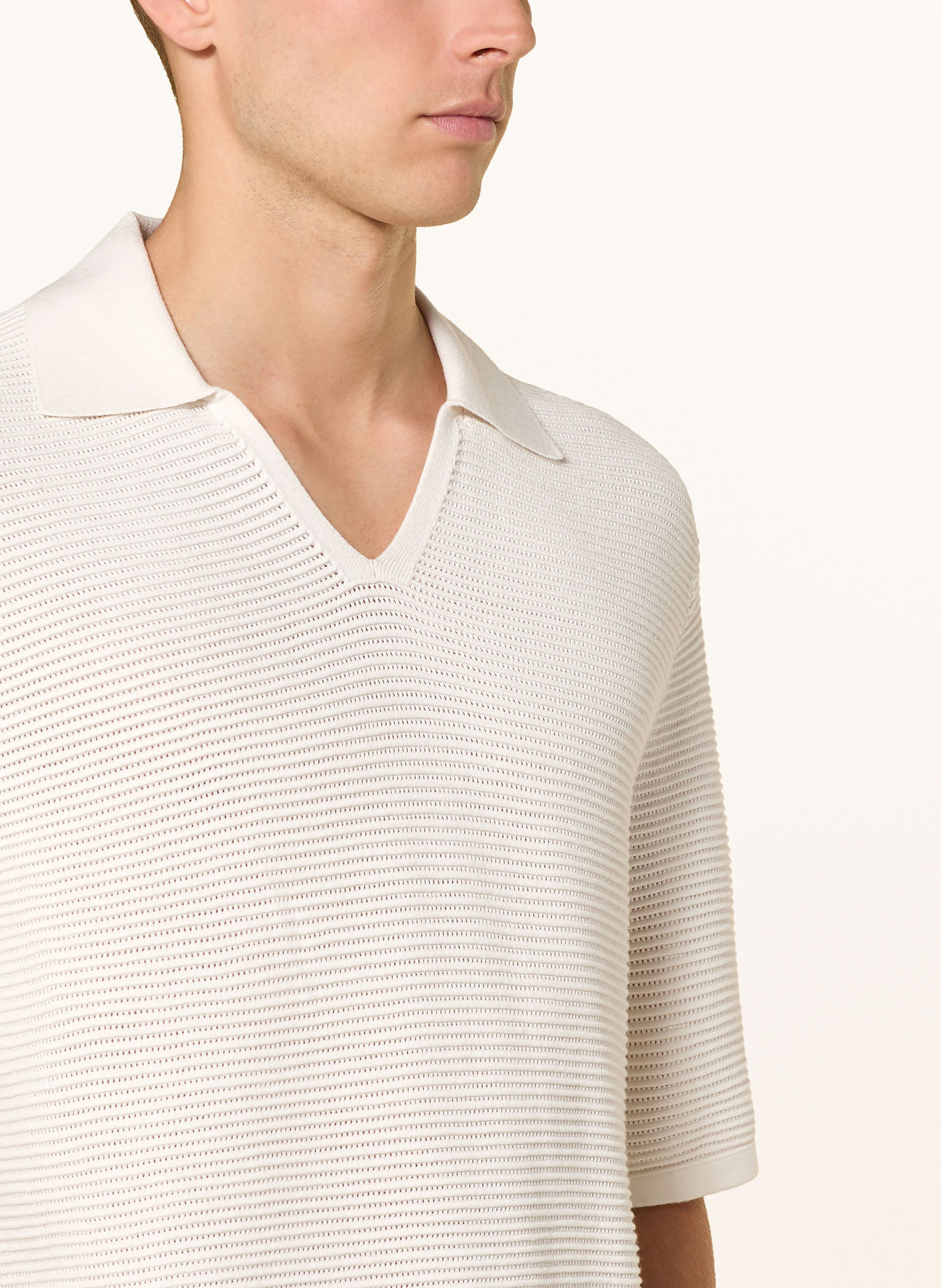 Calvin Klein Strick-Poloshirt: ECRU