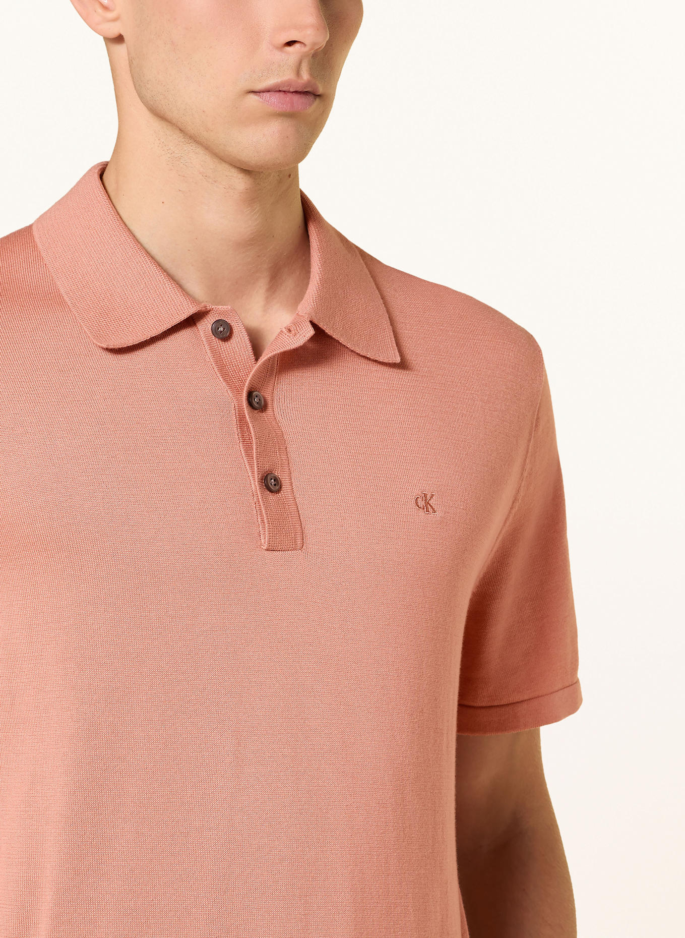 Calvin Klein Strick-Poloshirt: ROSÉ