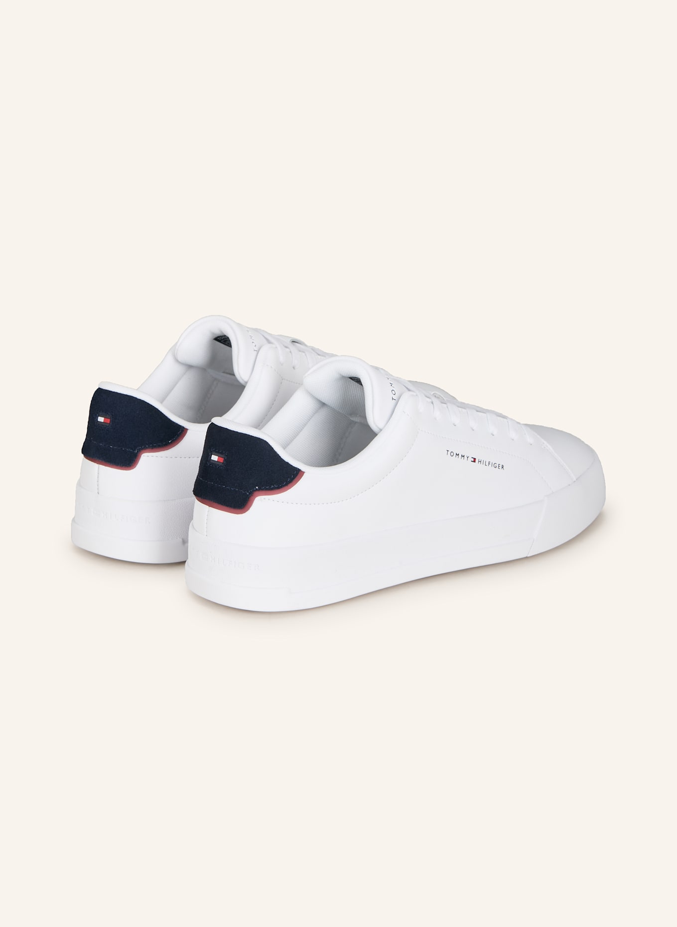 TOMMY HILFIGER Sneaker: WEISS / DUNKELBLAU