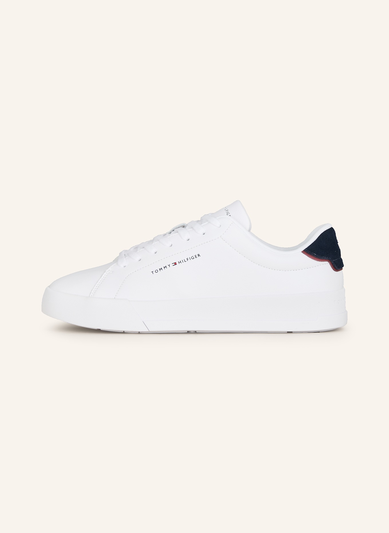 TOMMY HILFIGER Sneaker: WEISS / DUNKELBLAU