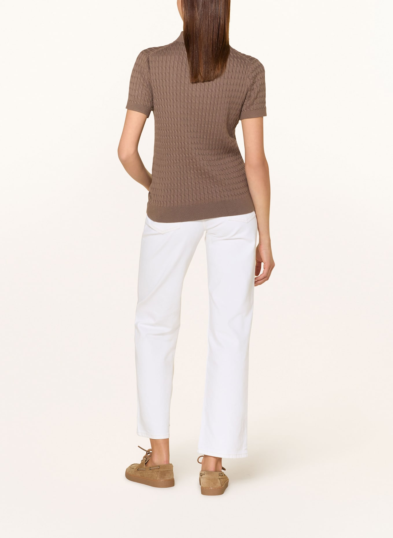 TOMMY HILFIGER Strick-Poloshirt: BRAUN