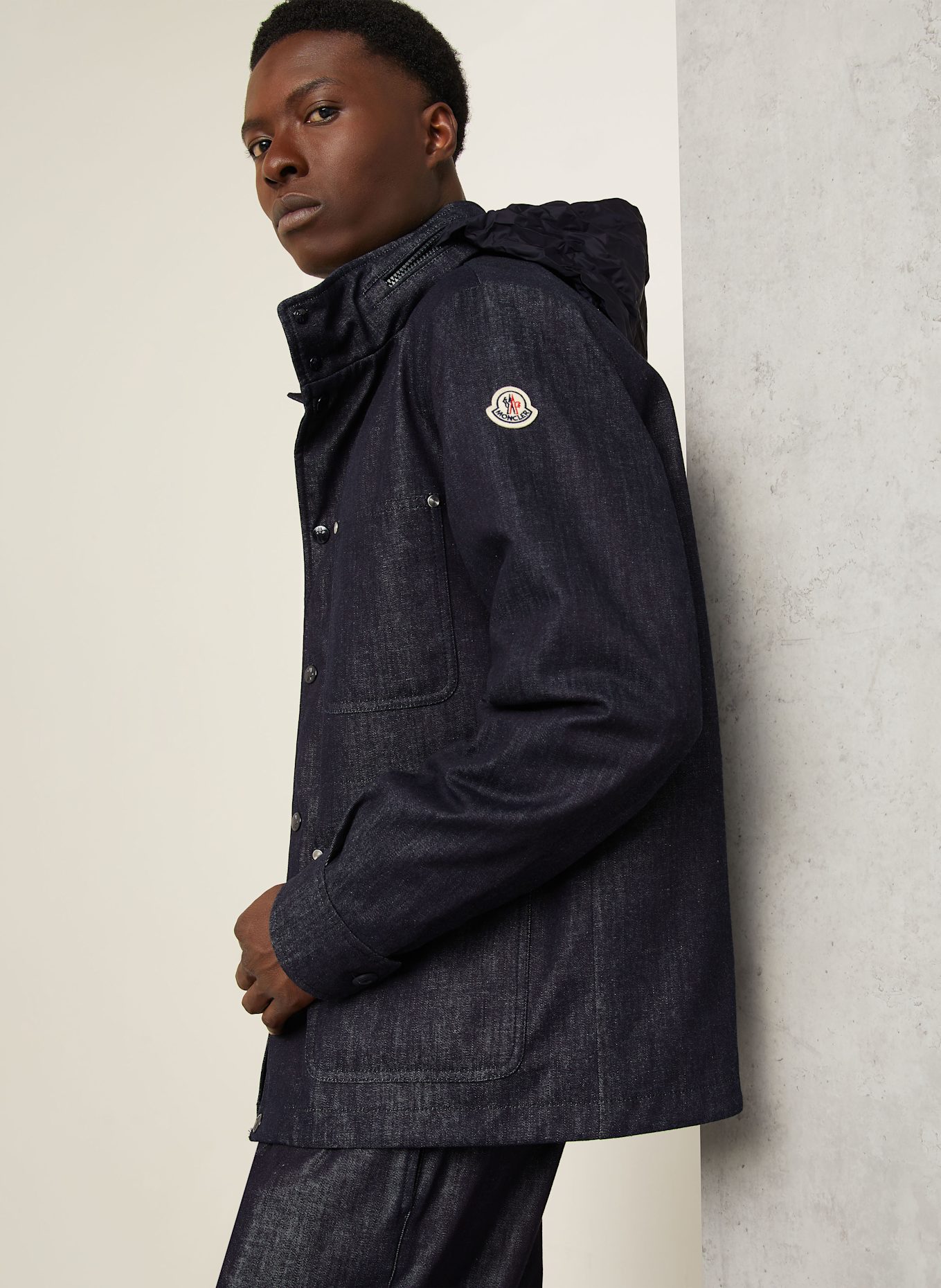 MONCLER CHESERY field jacket in denim look in dark blue