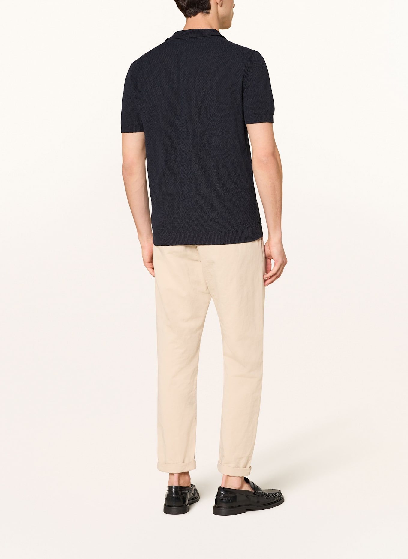TOMMY HILFIGER Strick-Poloshirt Regular Fit: DUNKELBLAU