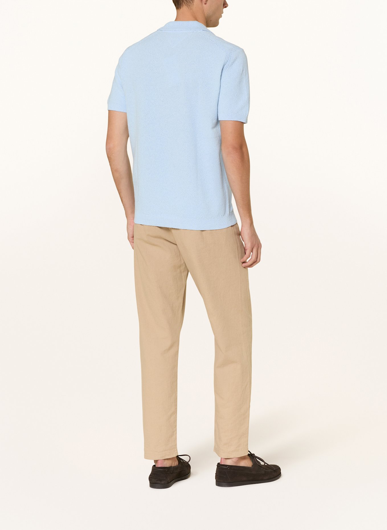 TOMMY HILFIGER Strick-Poloshirt Regular Fit: HELLBLAU