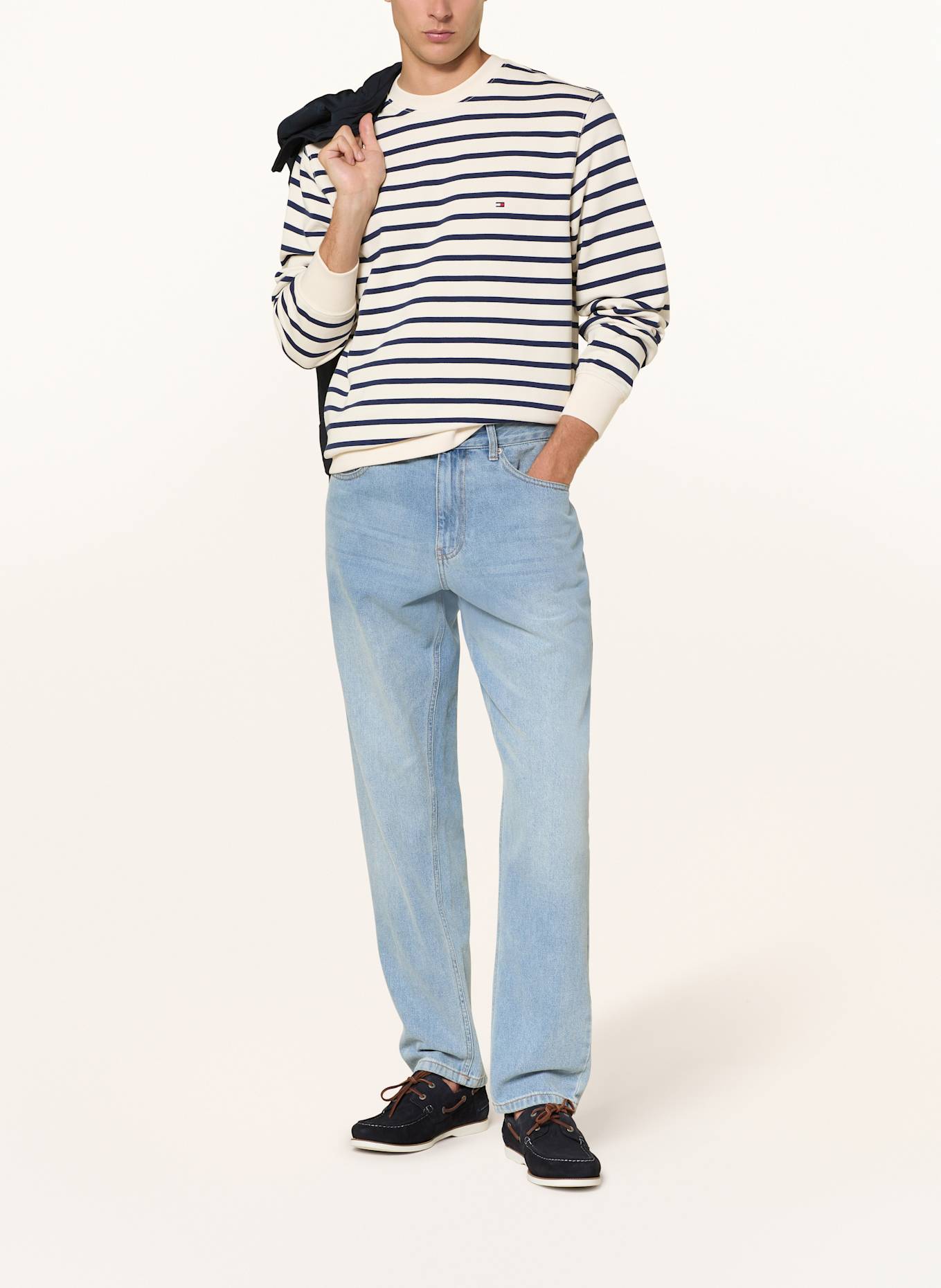 TOMMY HILFIGER Bluza nierozpinana: GRANATOWY / KREMOWY