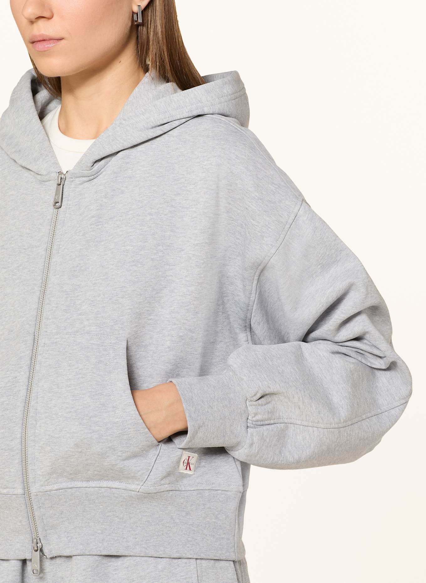 Calvin Klein Jeans Sweat jacket: LIGHT GRAY