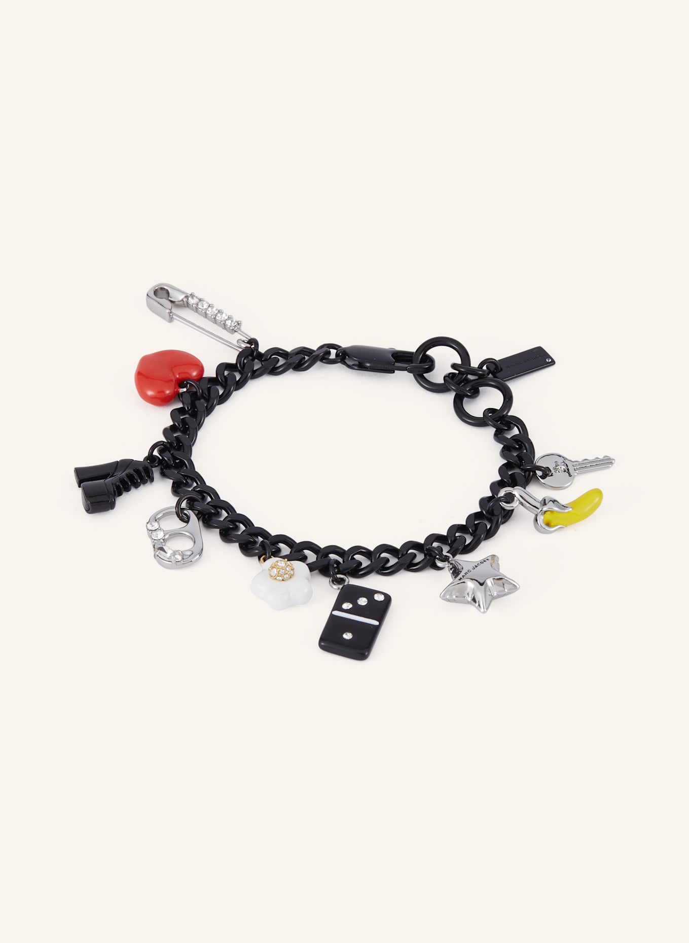 MARC JACOBS Armband COLLECTOR CHARM: SCHWARZ/ ROT/ DUNKELGELB