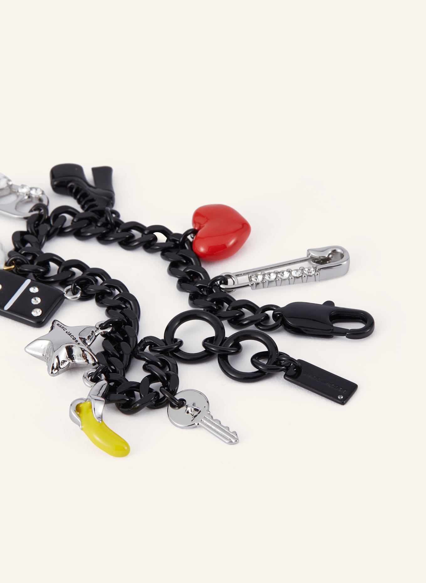MARC JACOBS Armband COLLECTOR CHARM: SCHWARZ/ ROT/ DUNKELGELB