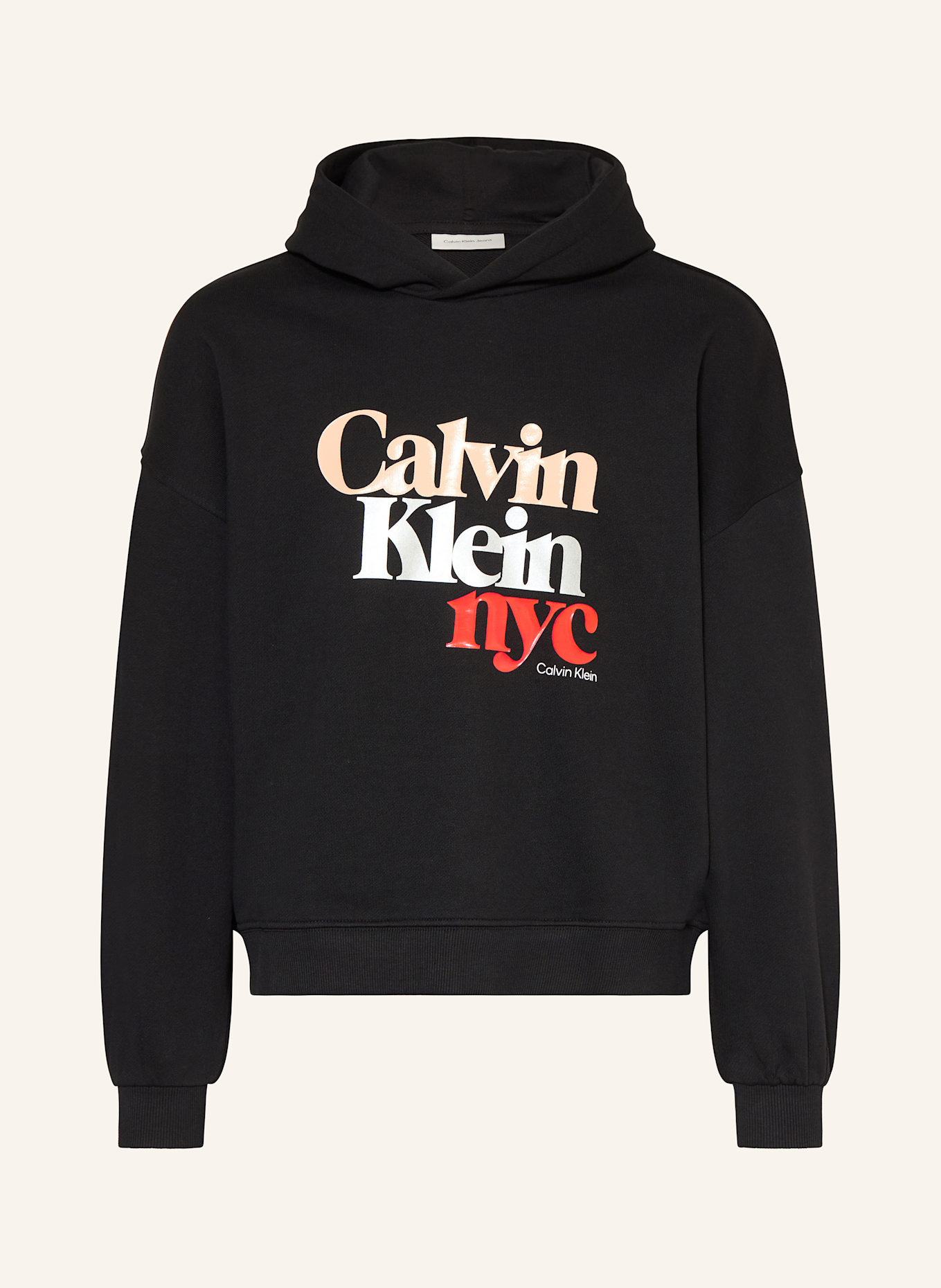 Calvin Klein Hoodie: SCHWARZ/ ROT/ SILBER