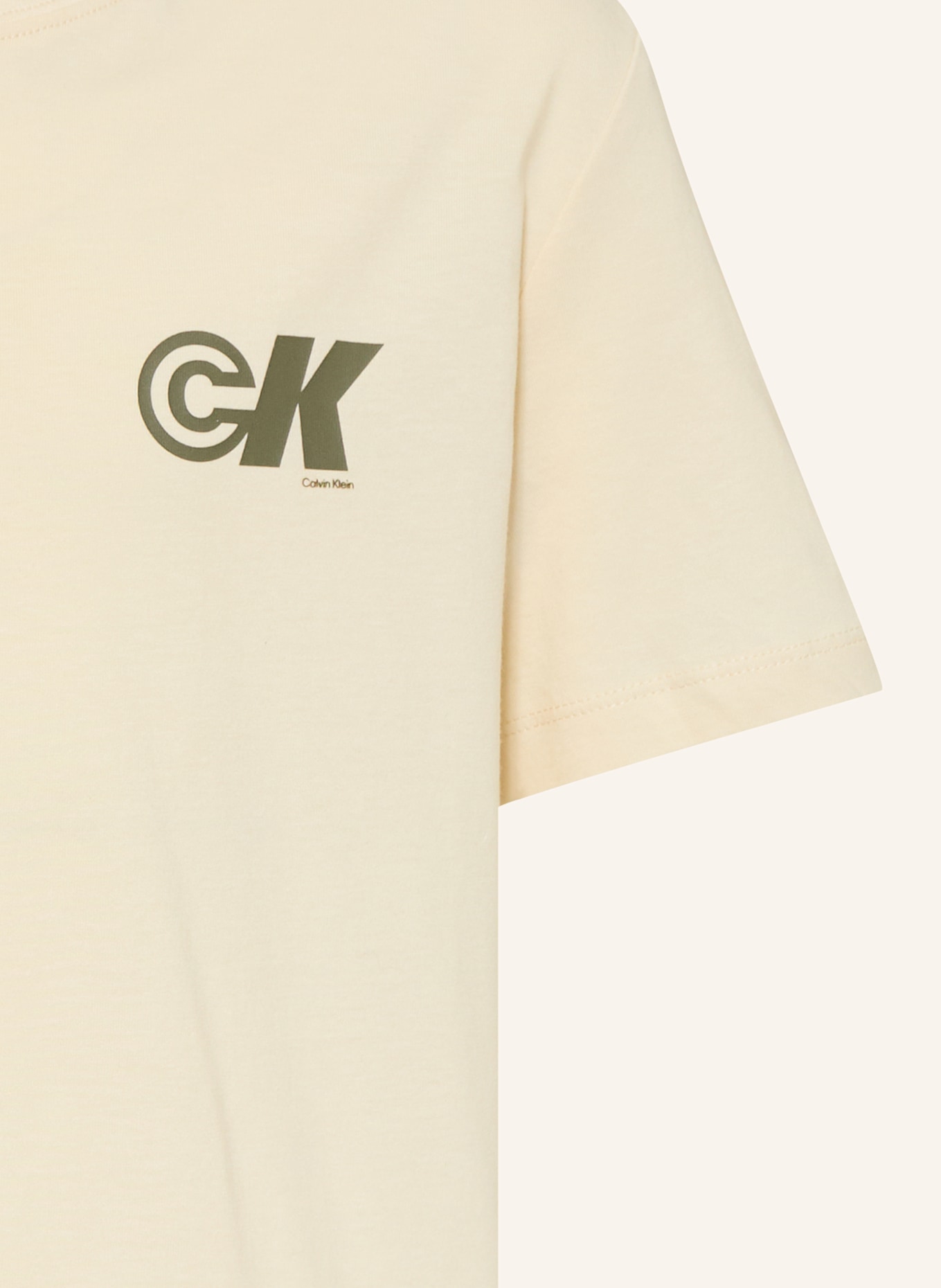 Calvin Klein T-Shirt: ECRU / KHAKI