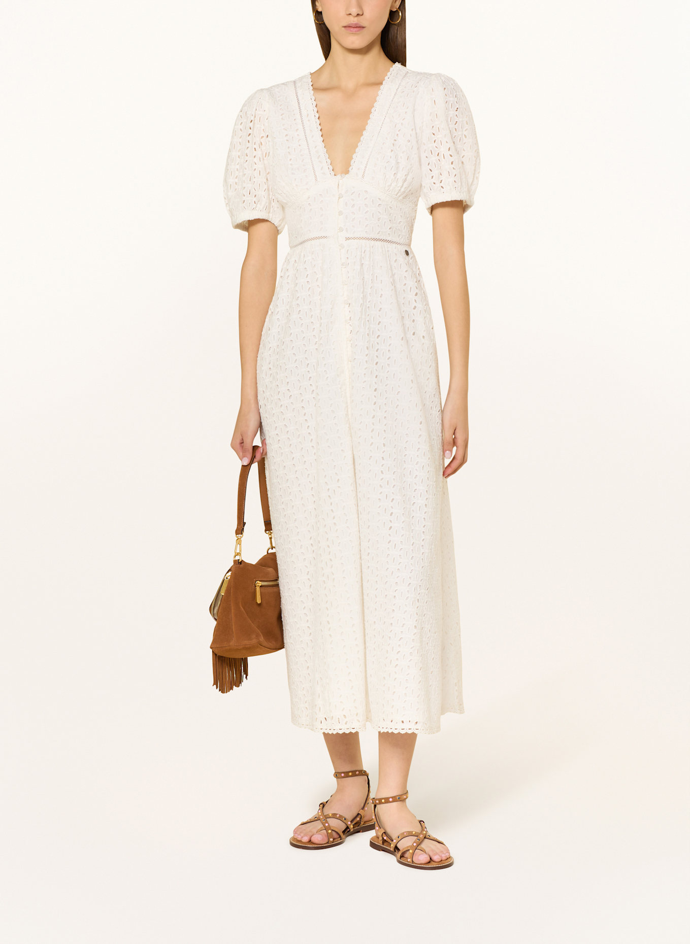 Pepe Jeans Kleid OPRAH aus Lochspitze: WEISS