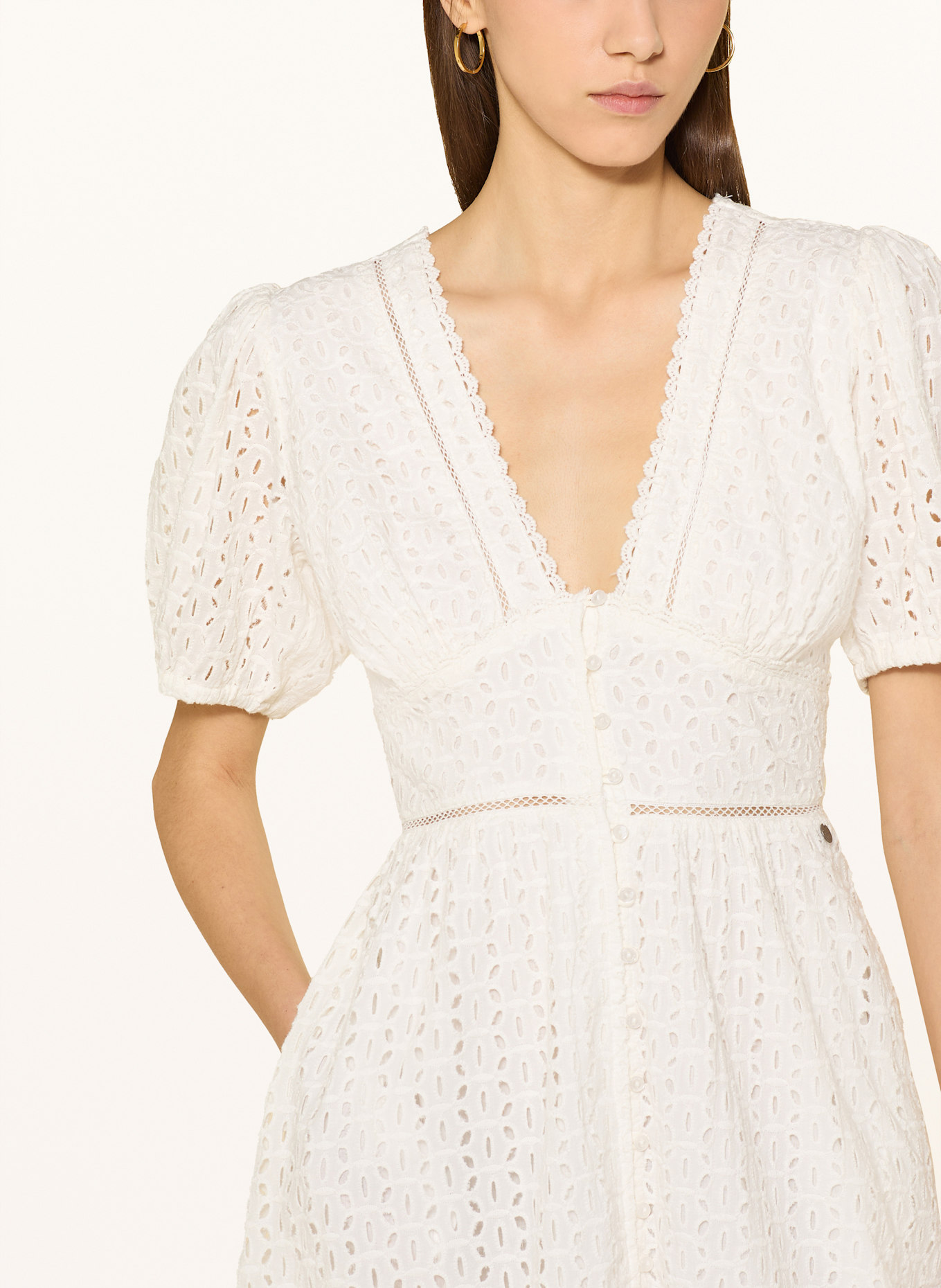 Pepe Jeans Kleid OPRAH aus Lochspitze: WEISS