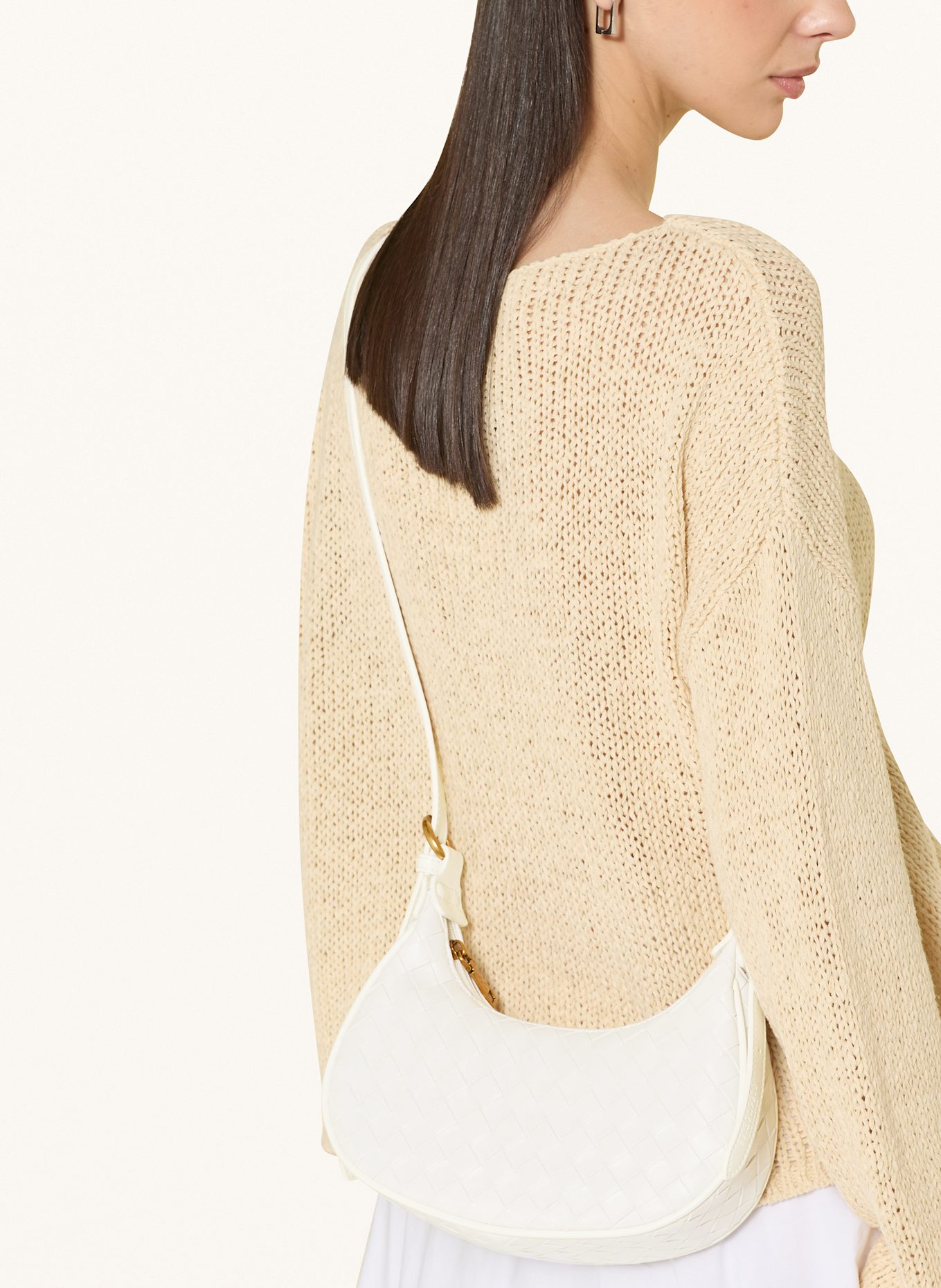 SEIDENFELT Schultertasche KINNA: WEISS