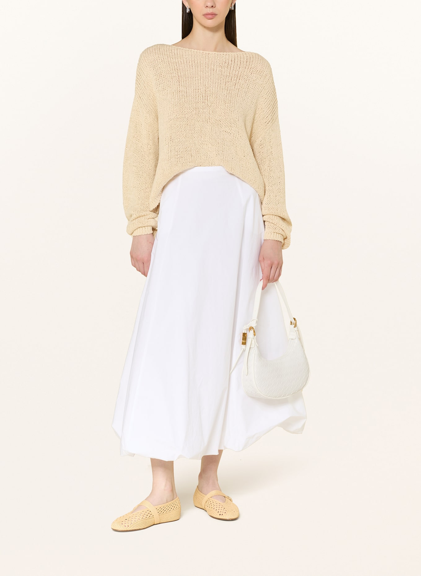 SEIDENFELT Schultertasche KINNA: WEISS